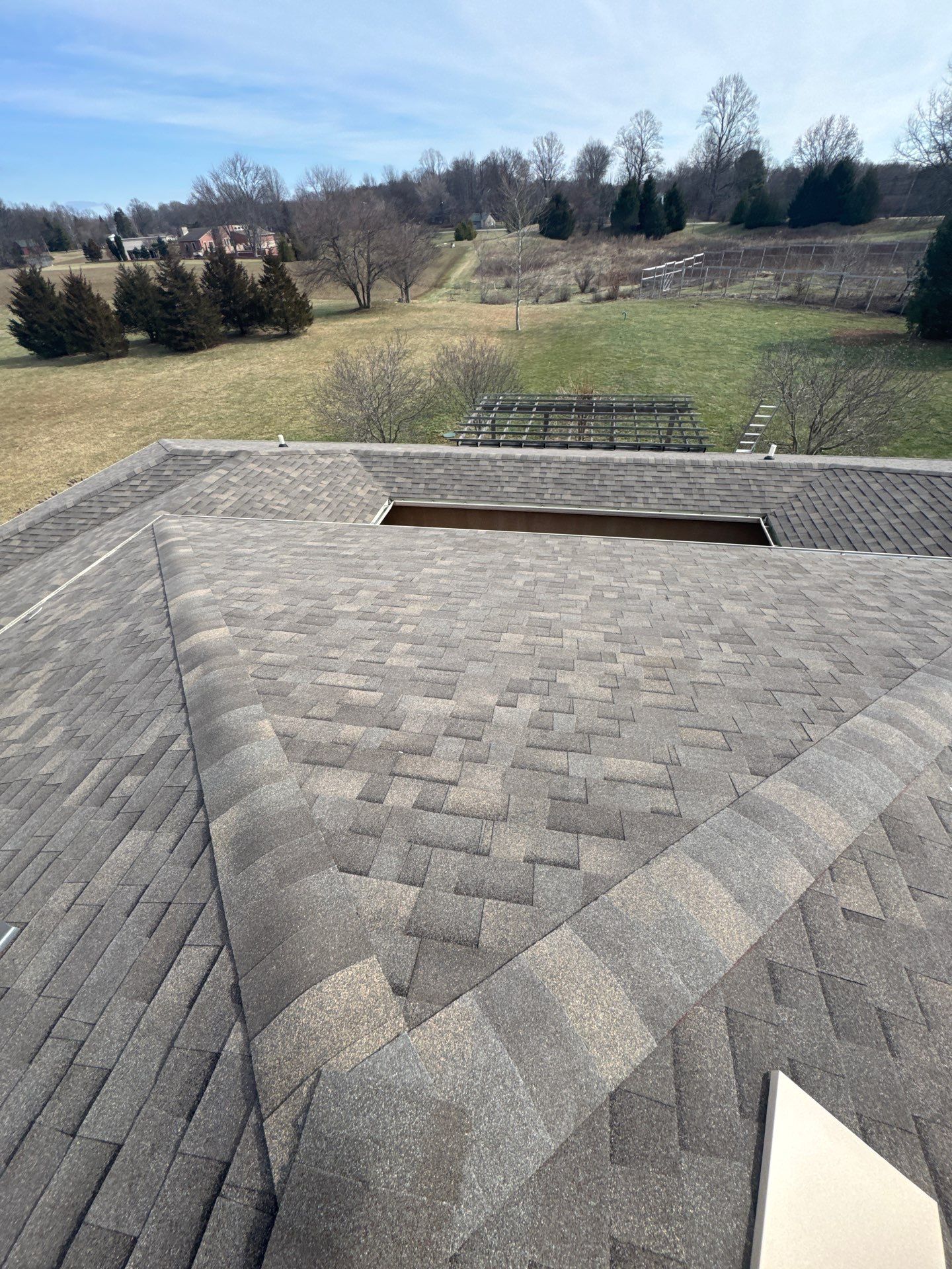 Residential Roofing Installation using Malarkey Vista AR Shingles (Weathered Wood Plus) by Koontz Construction