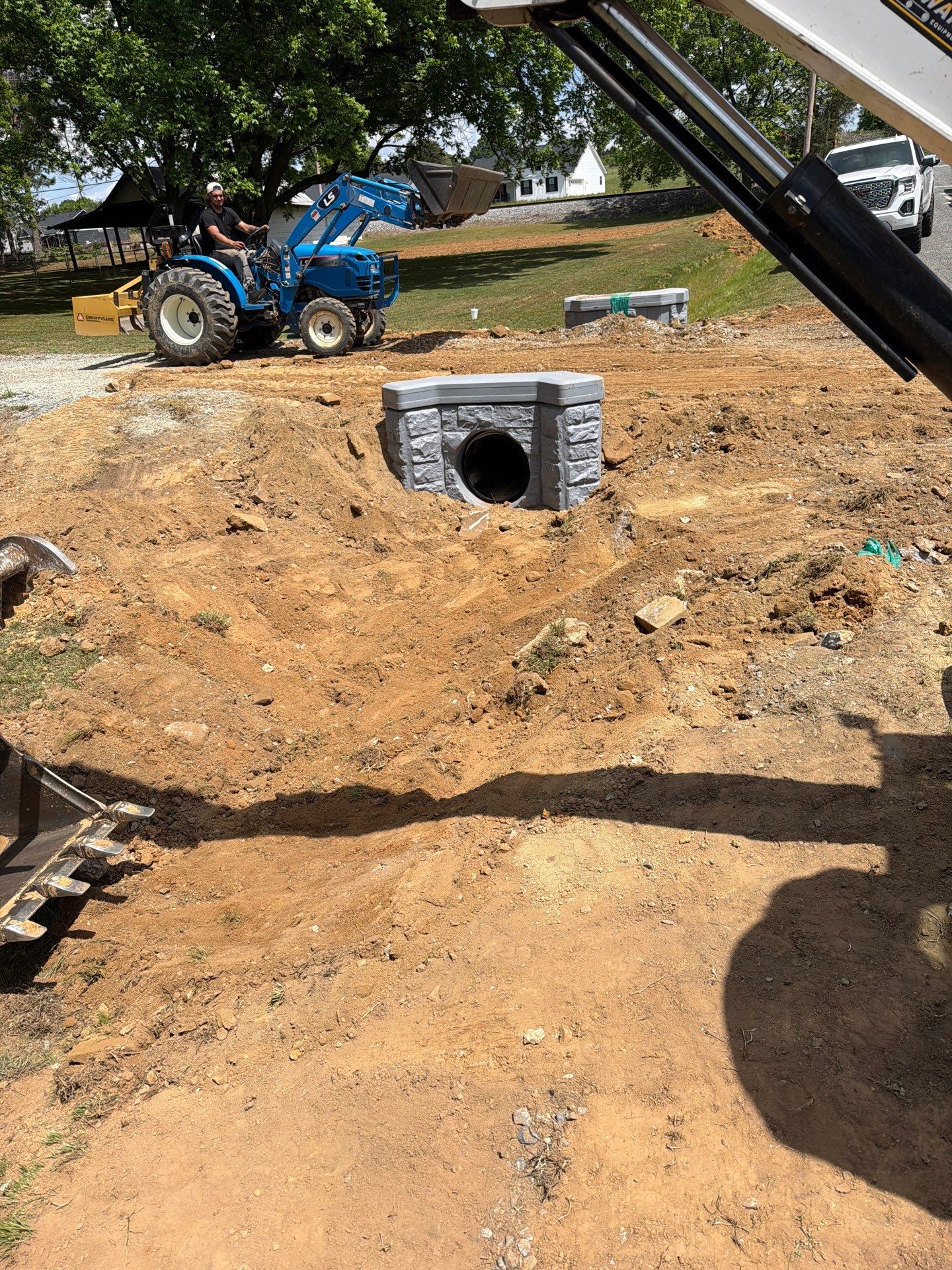 Drainage and Culvert Headwall Installation in Thomasville by Four Oaks Grading and Septic, LLC