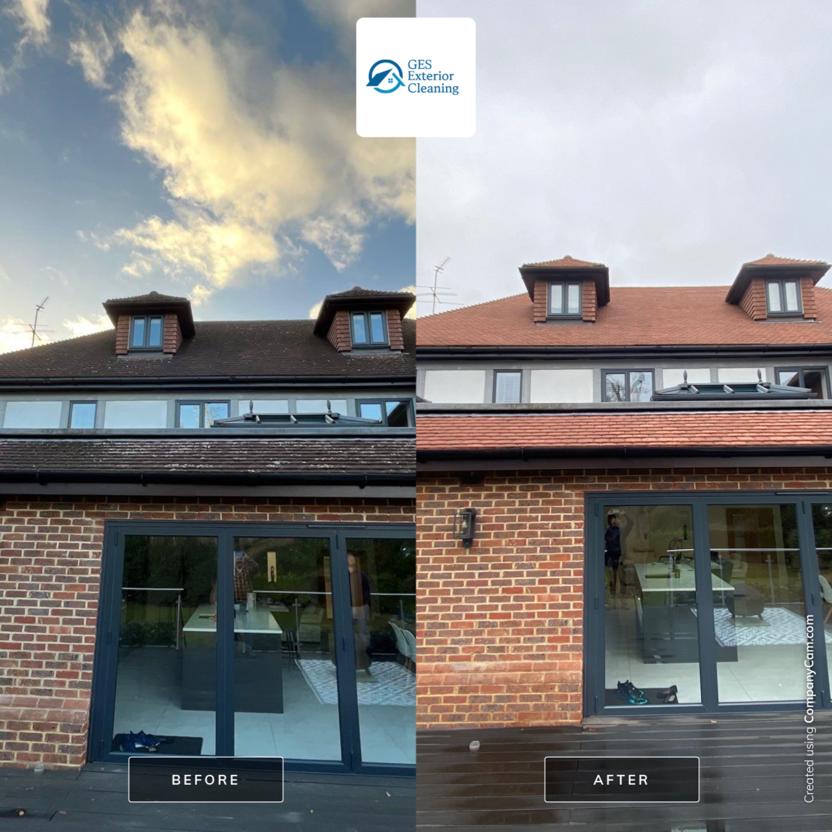 Roof and Driveway Clean using Mosmatic FSC and Biocide by Ges Exterior Cleaning ltd
