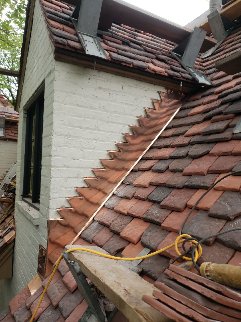 Ludowici Roof Installment and Half Round Copper Gutter Replacement  by Custom Installations