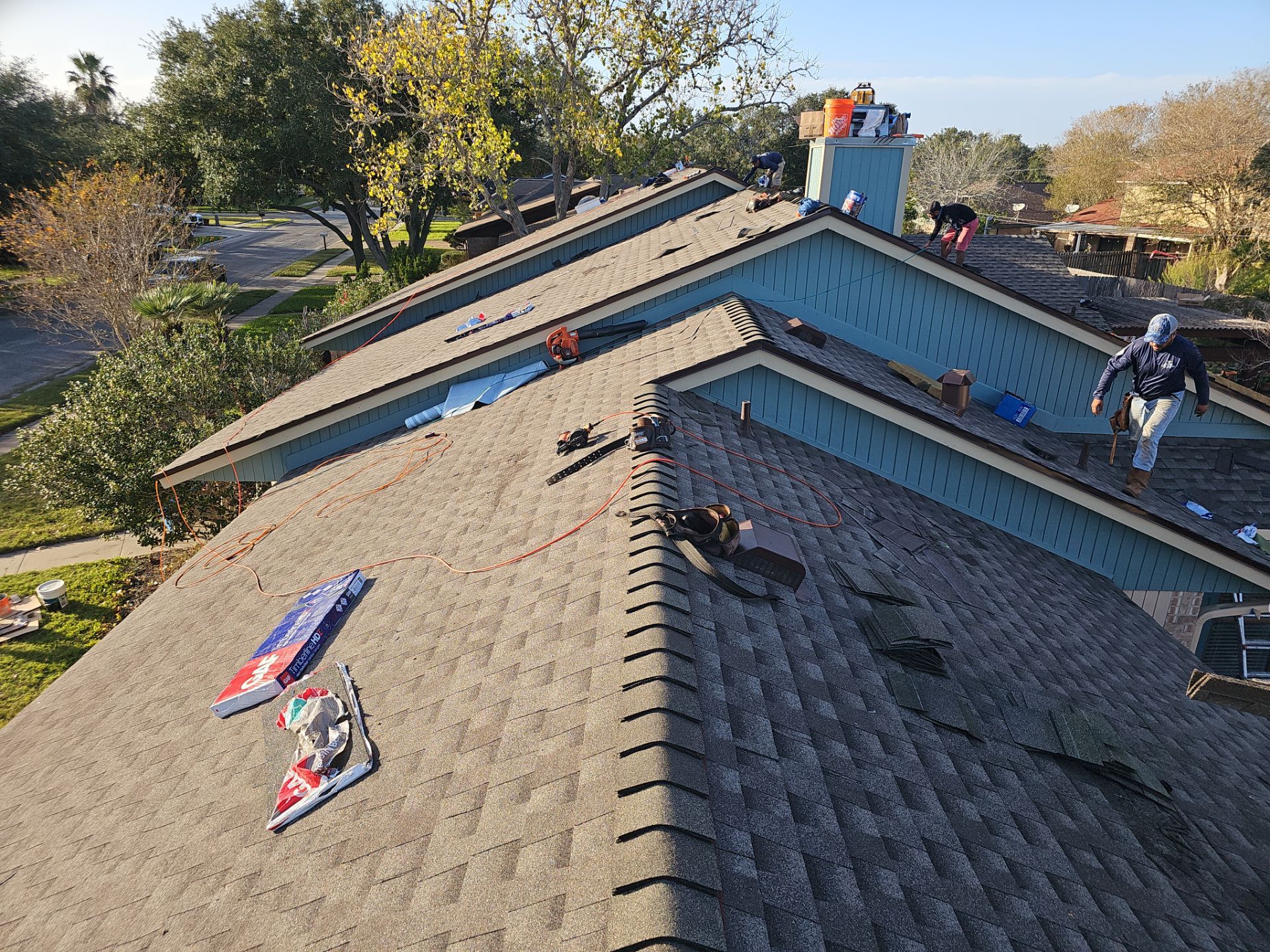 Residential Roofing Installation using GAF HDZ Weathered Wood by Lighthouse Roofing