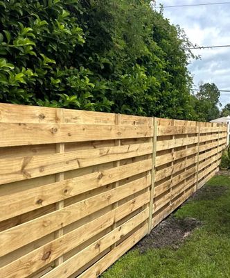 Wood Fence Installation using Wood Pressure Treated Fence