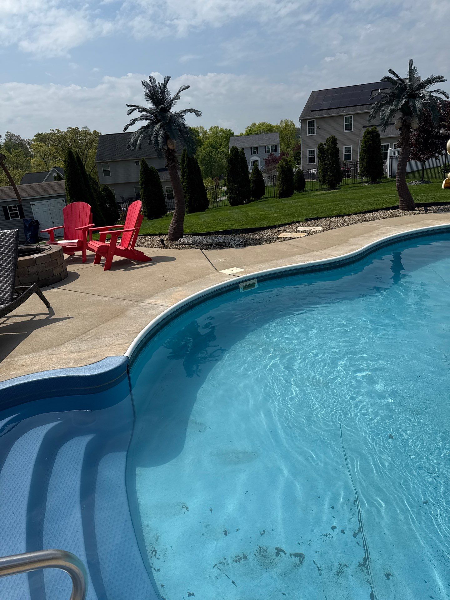 Twilight Pool Deck / Patio Project in Beaver falls by Floors in a Day, Inc