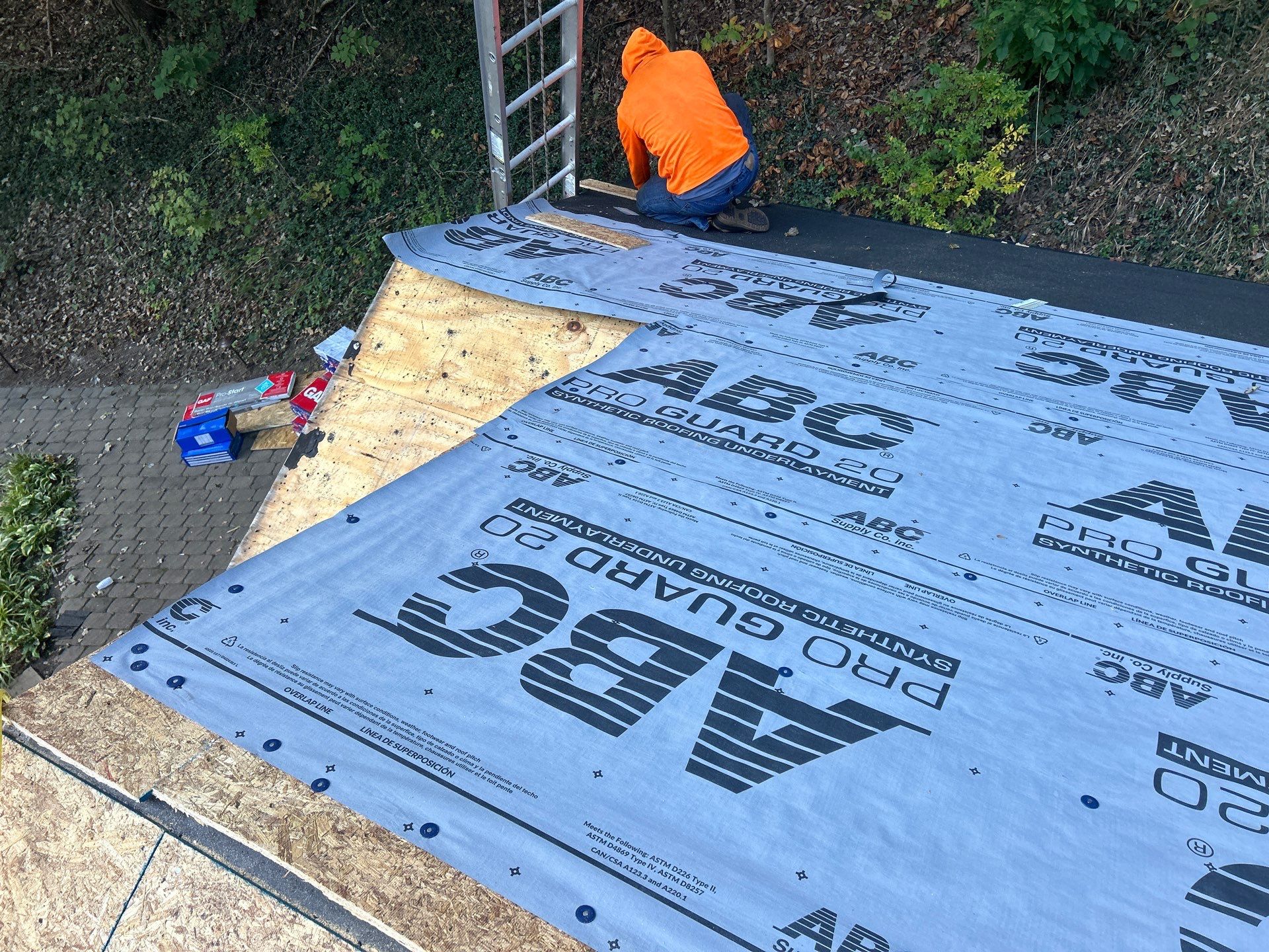 Residential Roofing Installation using GAF Timberline HDZ Williamsburg Slate by Rainstoppers Roofing