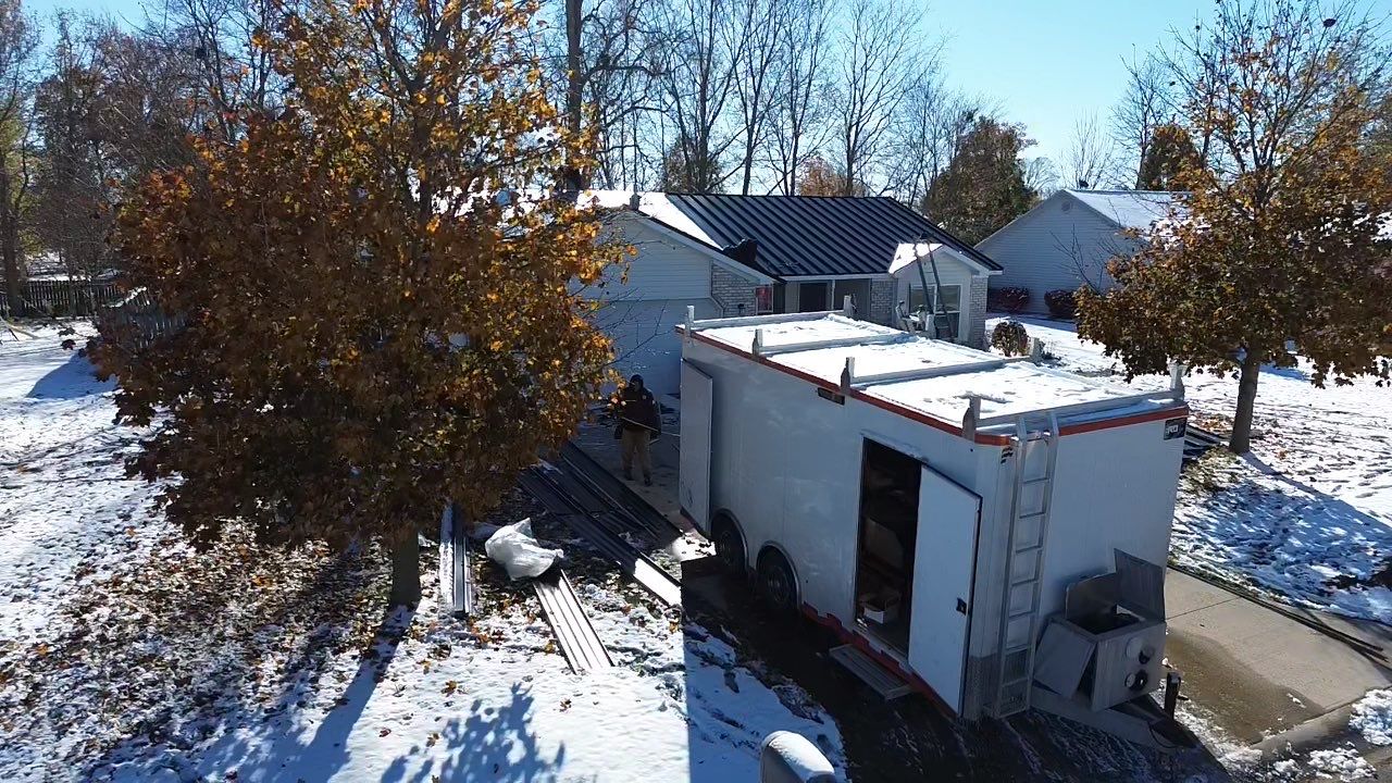 Mechanically Seamed Standing Seam Roof in Ossian, Indiana with Black Finish by 4Ever Metal Roofing