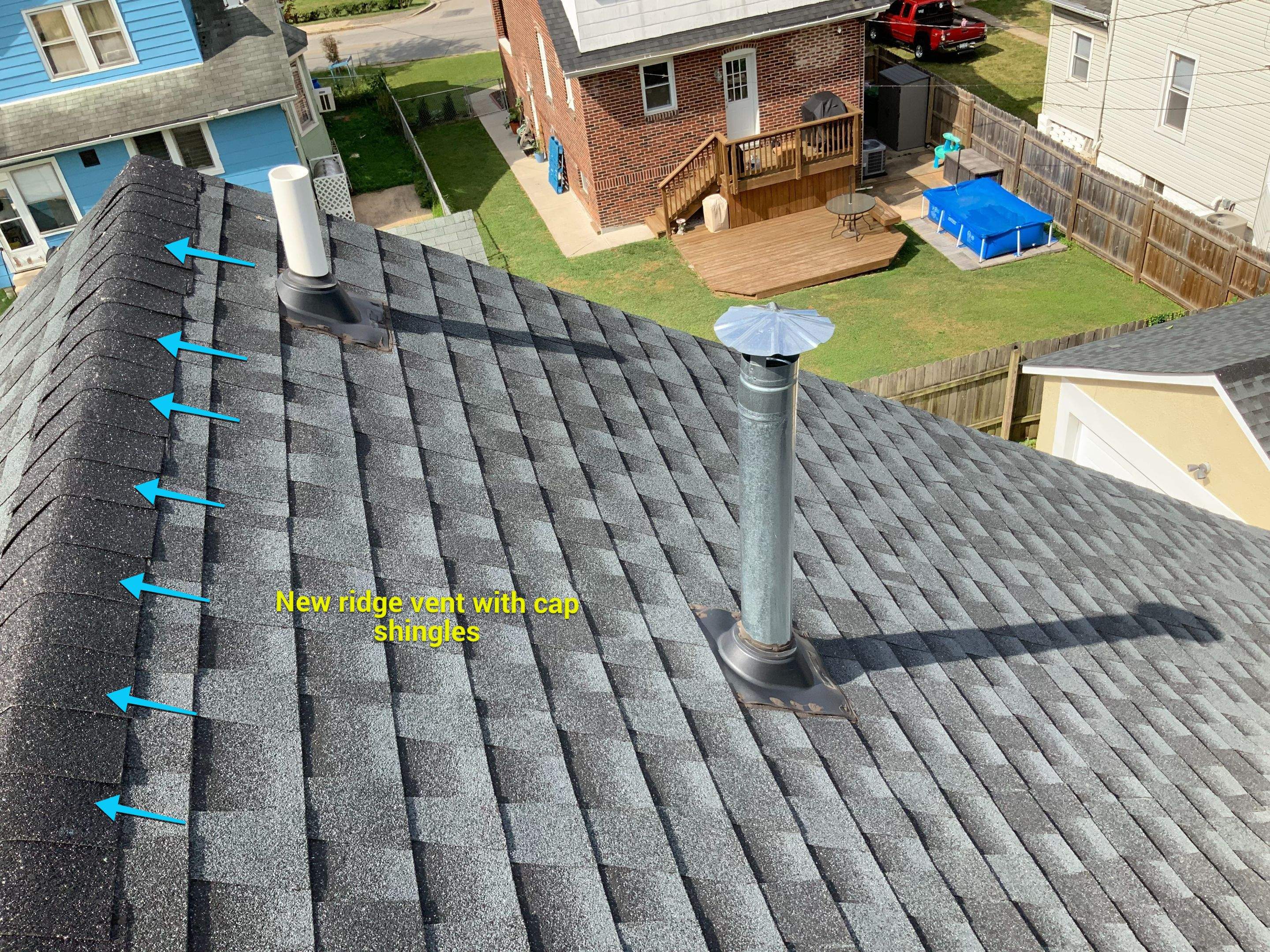 Residential Roofing Repair using Ridge Vent  by Alpha Design Services