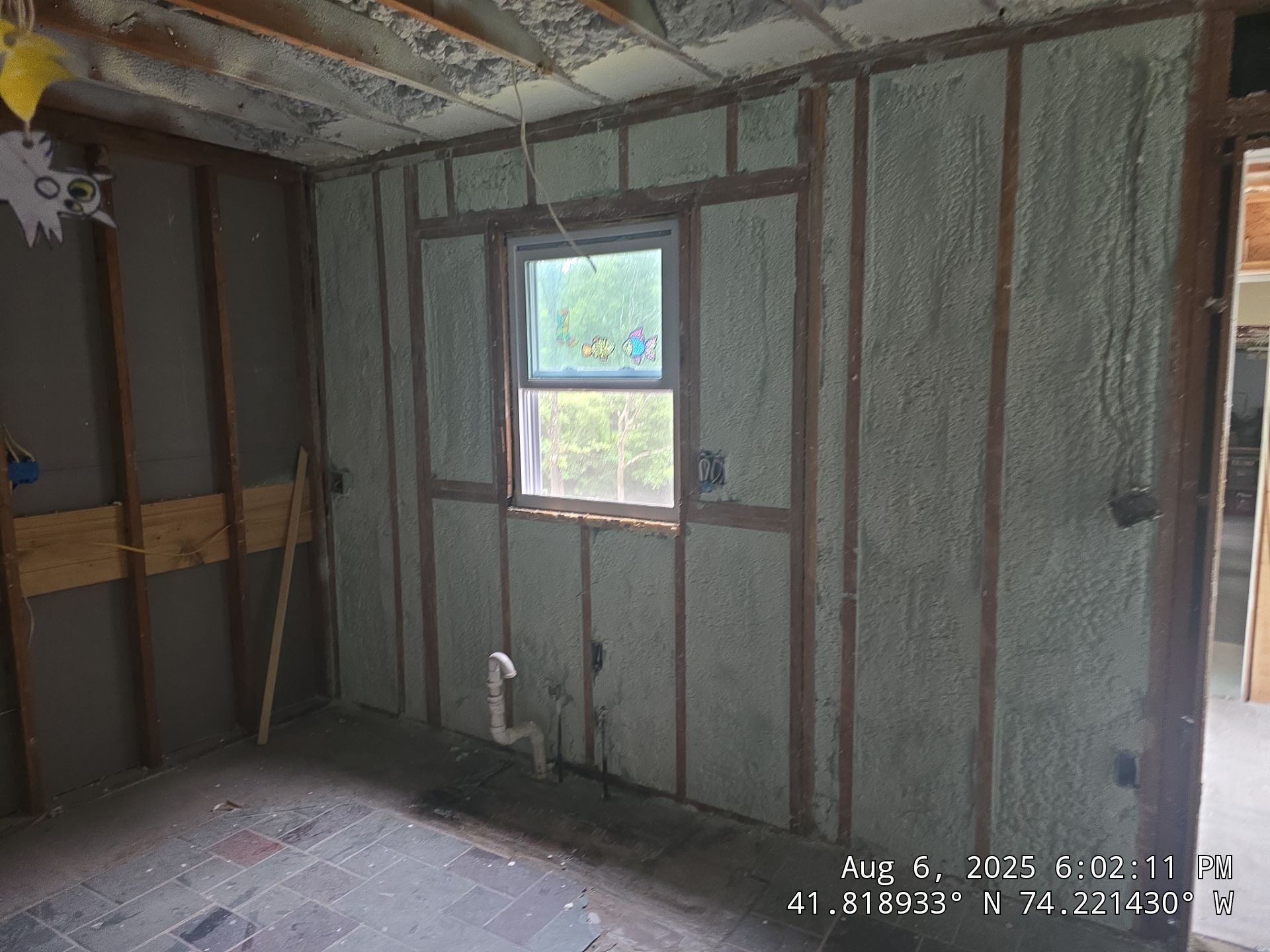 Master bedroom Exterior Walls using open cell spray foam by NYS Foam & Energy