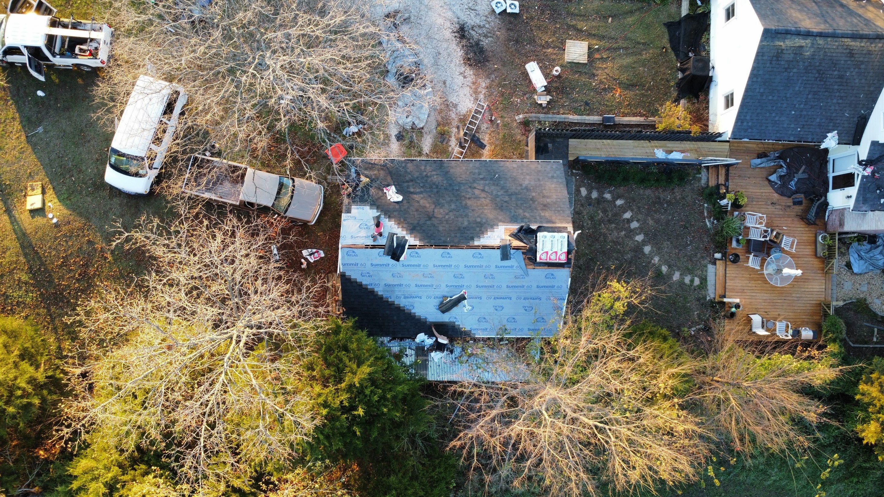 Residential Multi Structure Roof + Gutters & Downspouts Install  by Titan Commercial & Residential Roofing 