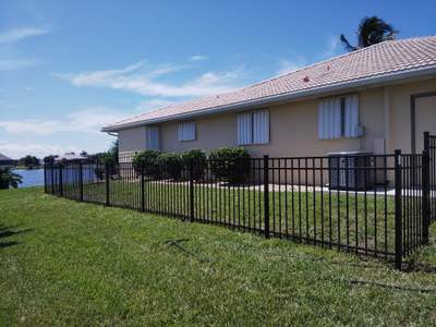 Black Aluminum Picket Fence Installation in Punta Gorda