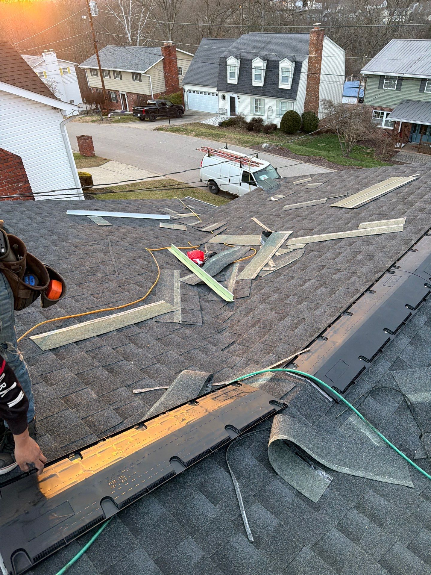 Residential Roofing Installation using GAF Timberline HDZ Charcoal by Rainstoppers Roofing