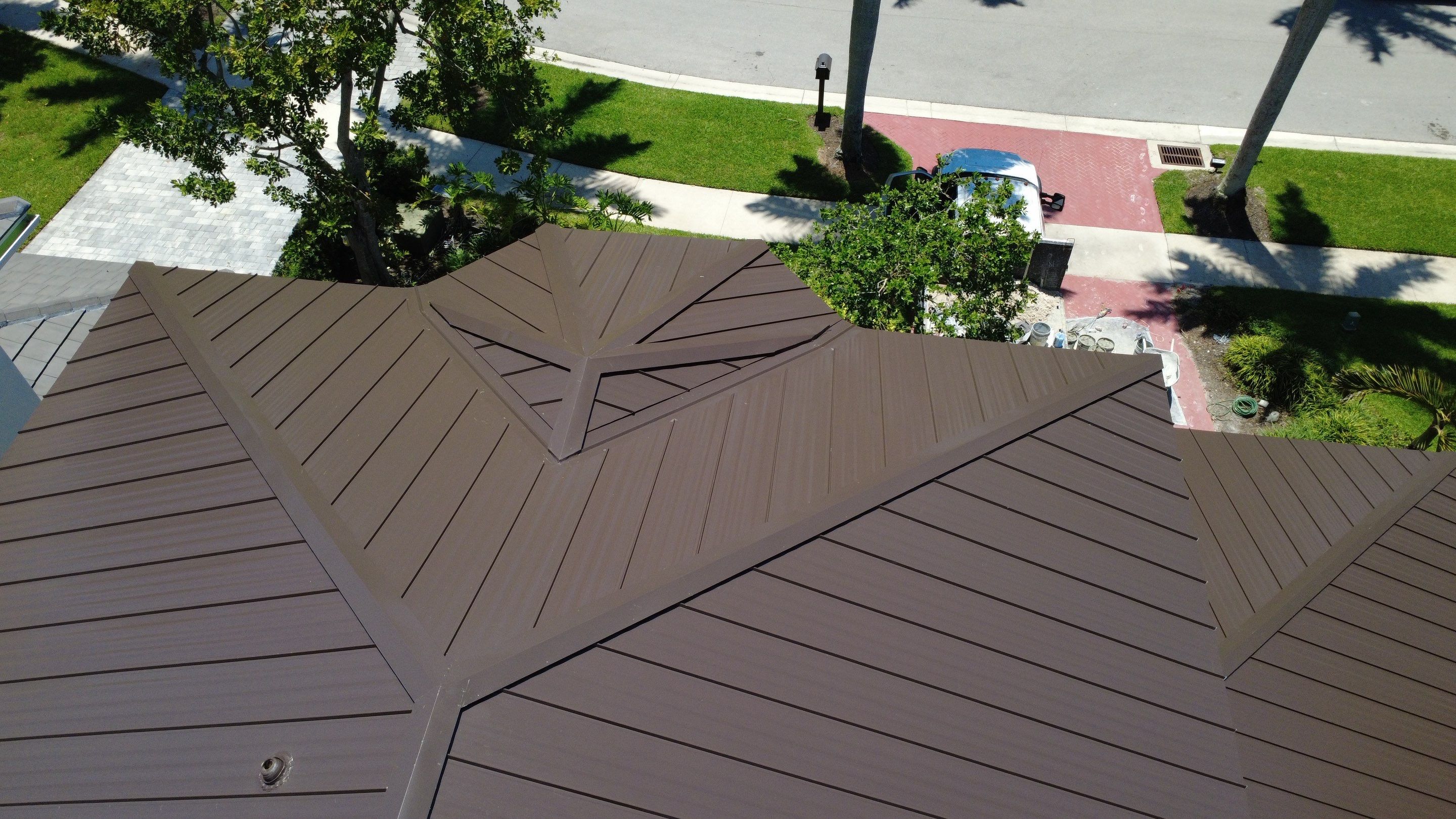 Residential Roofing Installation using 1" Nail strip metal roof by BLUES BROTHERS ROOFING