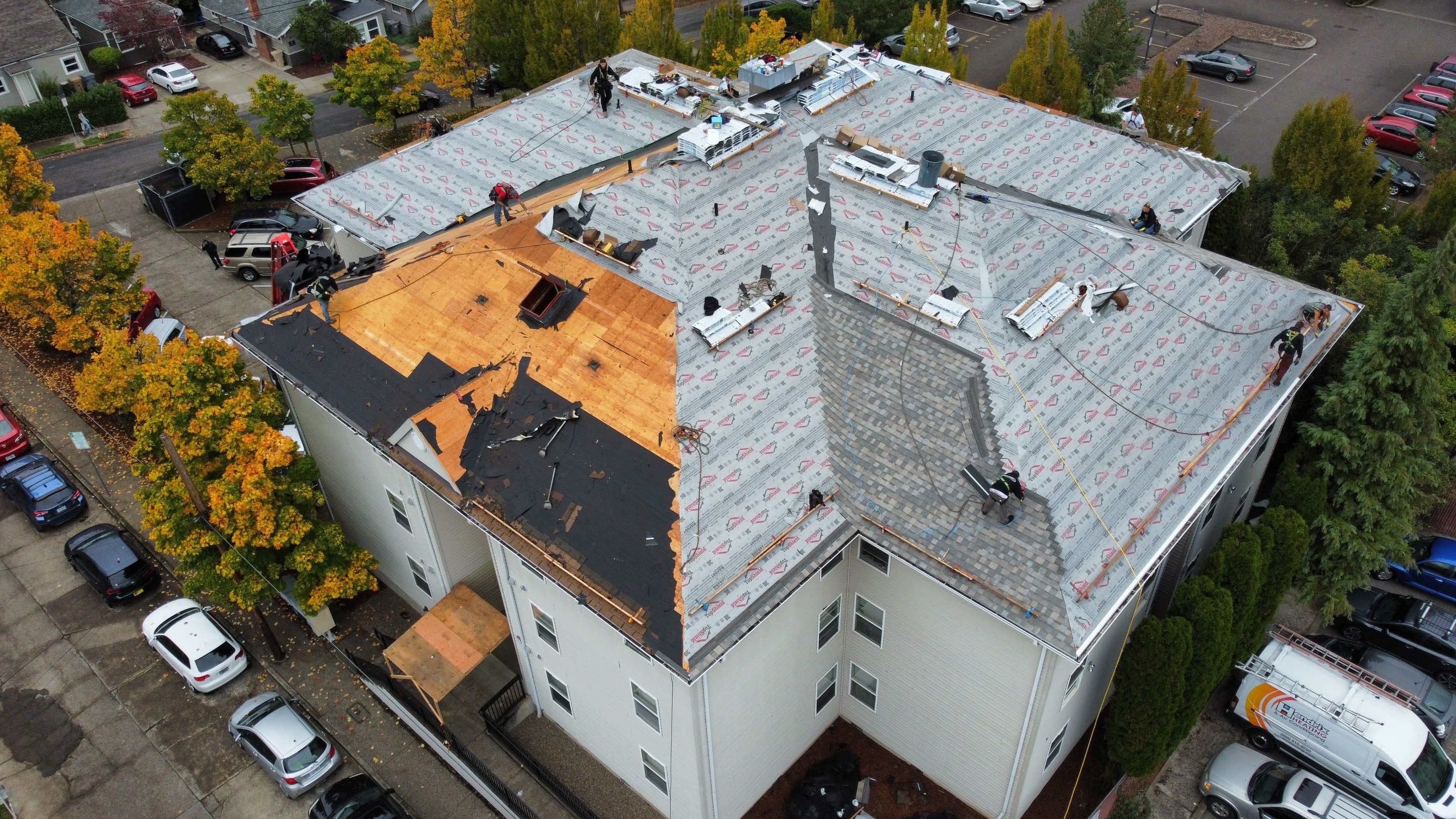 Commercial Roofing Installation using IKO Dynasty (Color: Biscayne) by Orezona Building & Roofing Company, Inc.