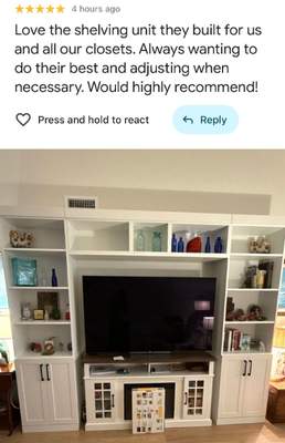 Custom Built-In Entertainment Center & Shelving Wall