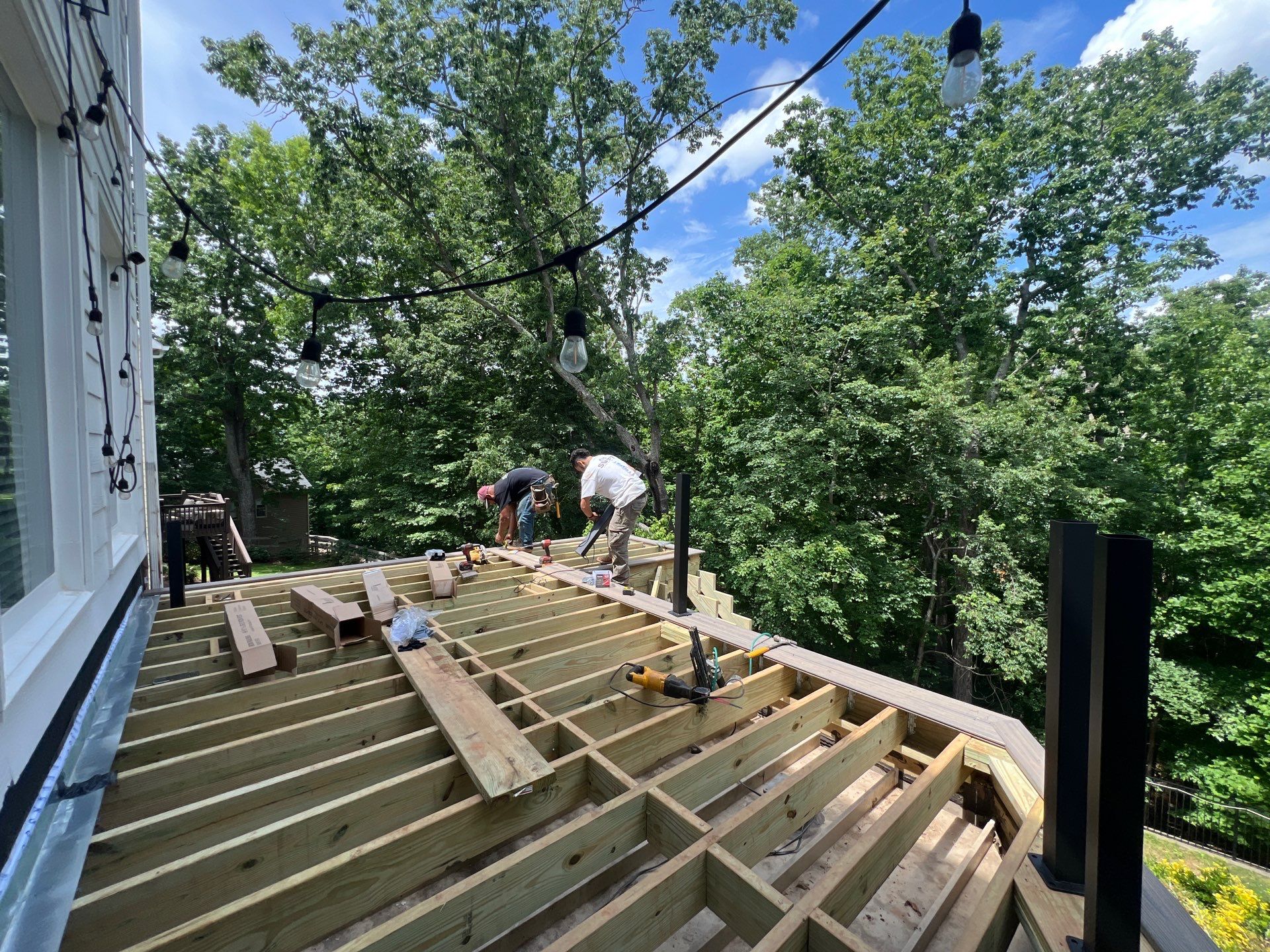 Elevated Composite Deck and Concrete Landing Installation in Kennesaw by Swift Home Renovations