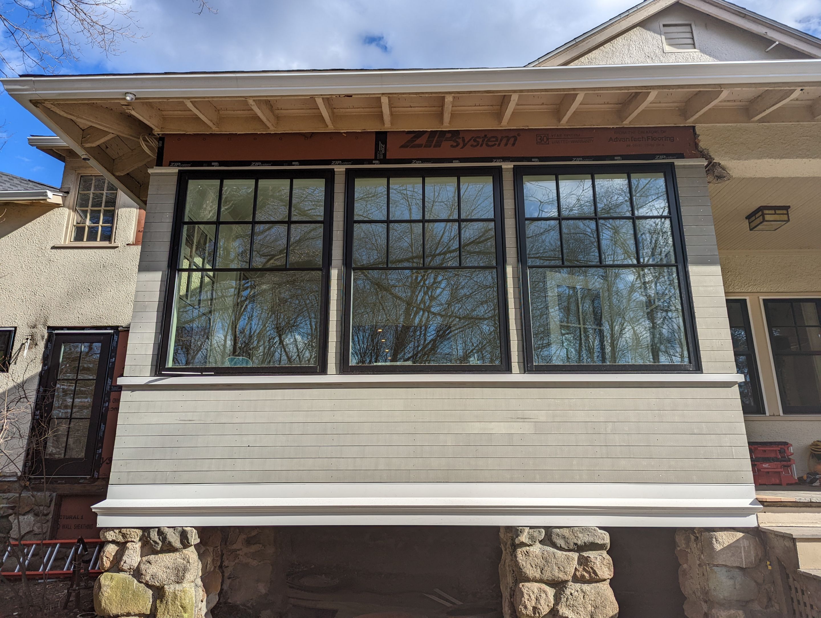 In progress: Exterior renovation in Wellesley MA by UBrothers Construction