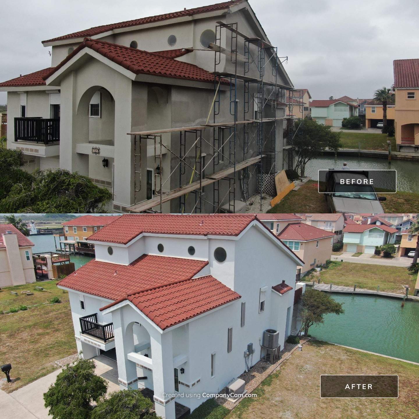 Waterfront Stucco Remastered by Bayfront Roofing and Construction