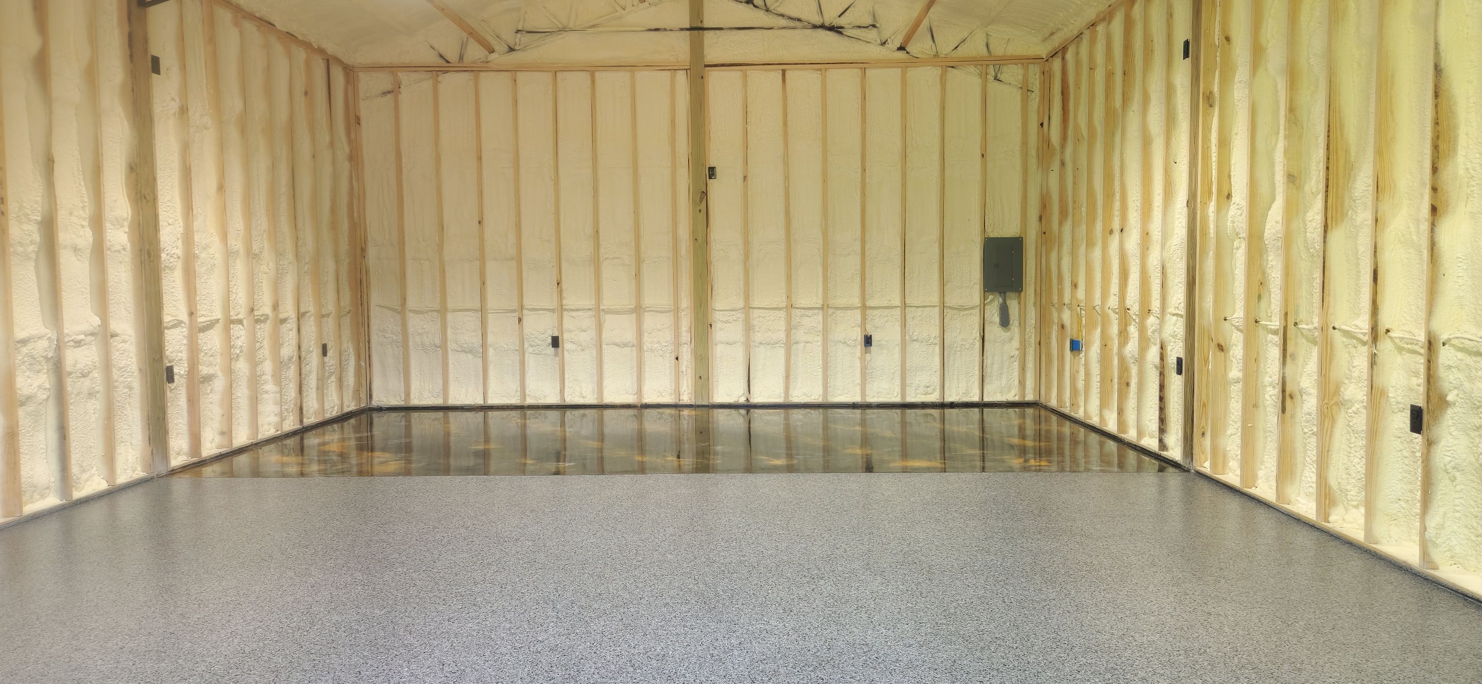 Amazing Standalone Garage + Metallic Epoxy by Elite Floor Solutions