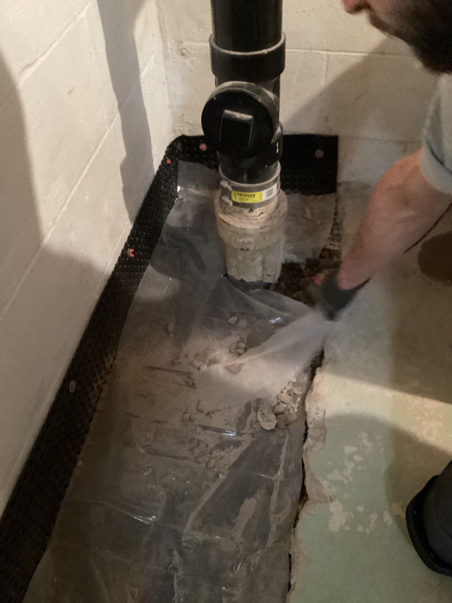 Drain tile in Woodbury by Waterproofing Northeast