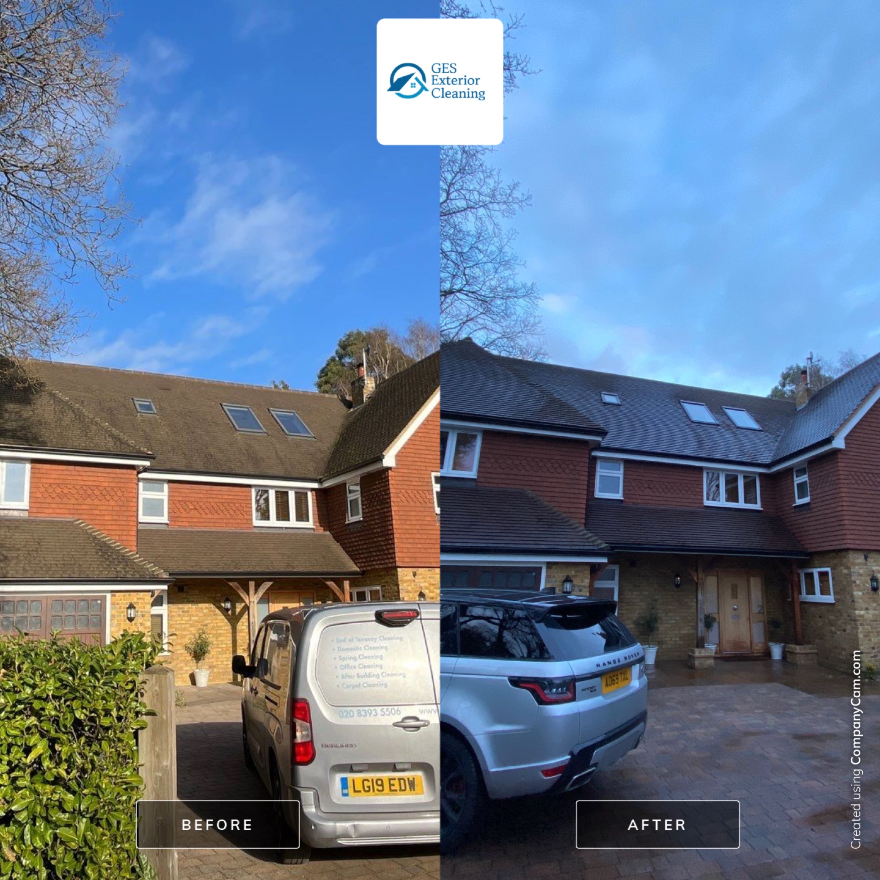 Exterior Clean - Roof - Patio using Honda 15lpm Low Pressure Washing Machine by Ges Exterior Cleaning ltd
