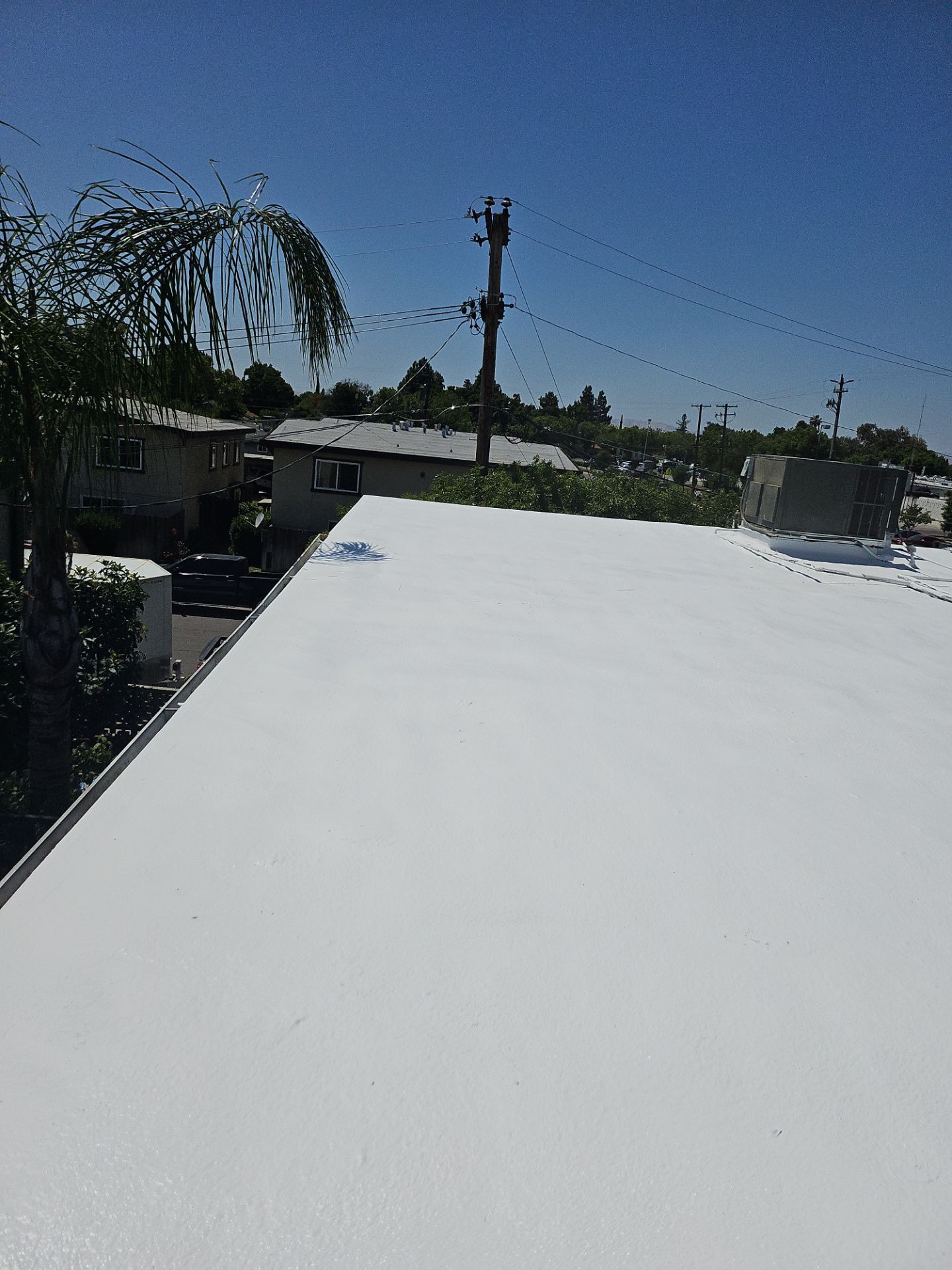 Foam Refurbish using General Coatings acrylic coatings and spray foam by Straight Edge Roofing Inc