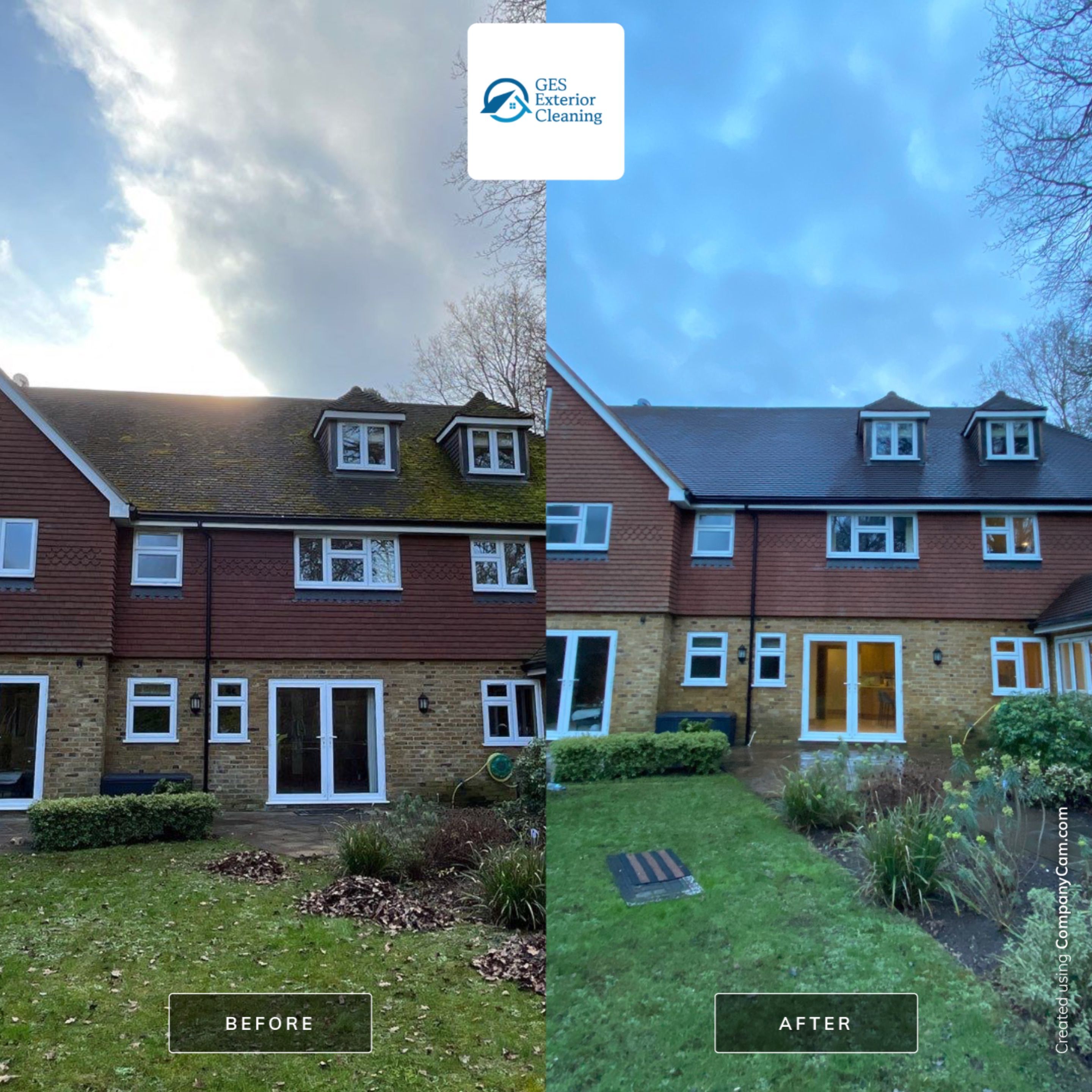 Exterior Clean - Roof - Patio using Honda 15lpm Low Pressure Washing Machine by Ges Exterior Cleaning ltd