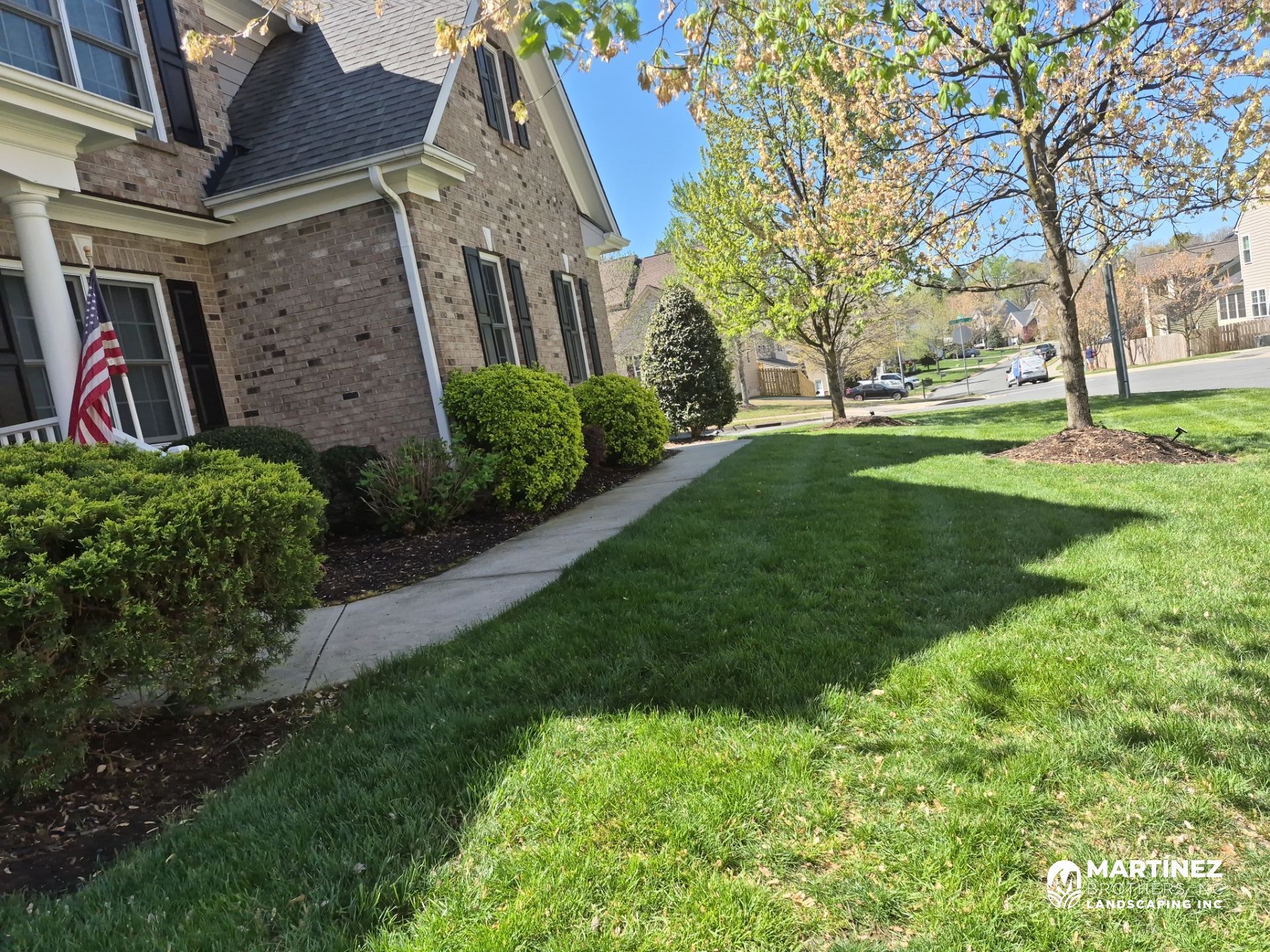 Fixing brown spots in grass in Durham by Martinez Brother’s Nc Landscaping Inc