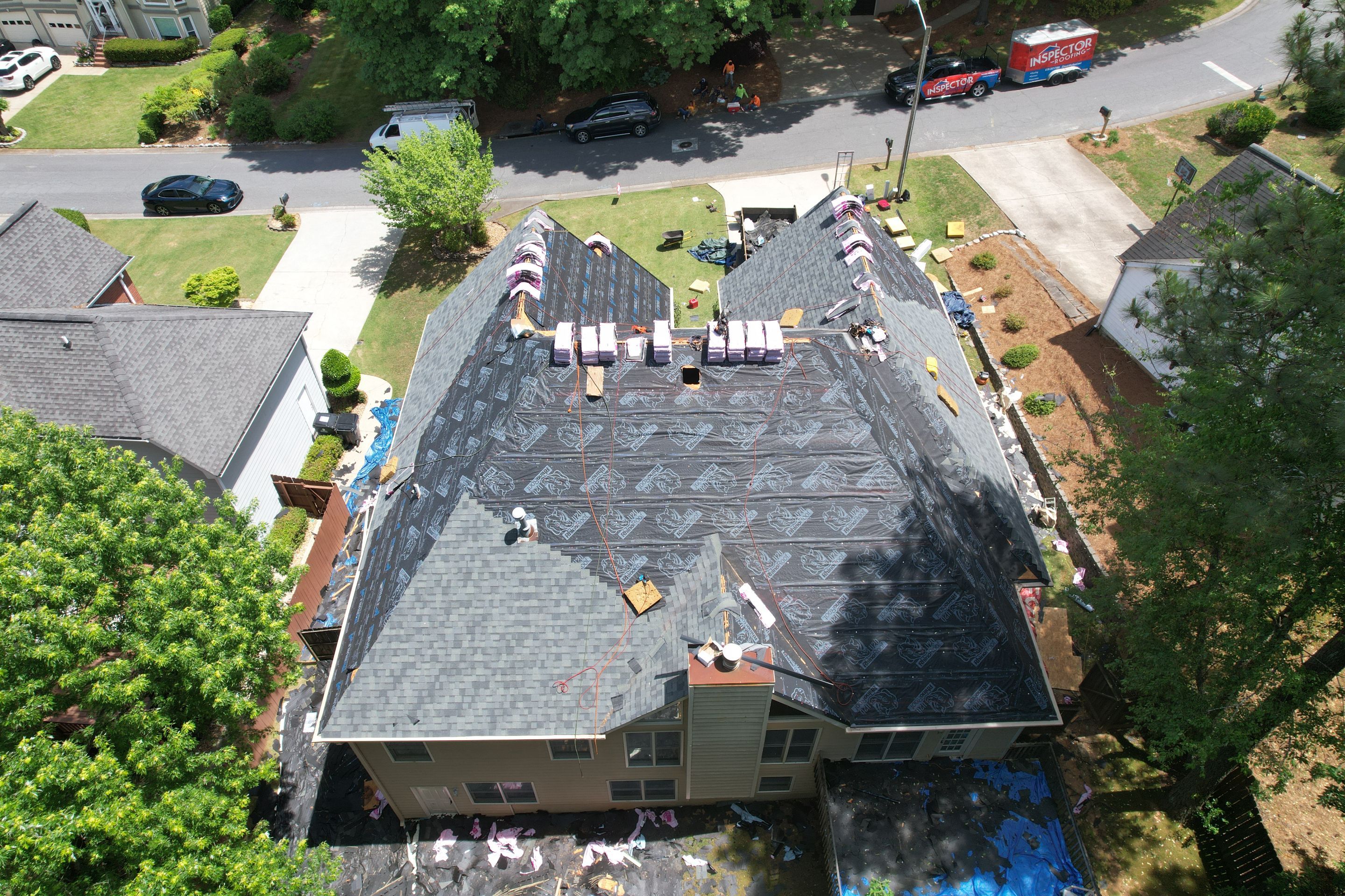 Residential Roof Replacement using Owens Corning Estate Gray by Inspector Roofing and Restoration