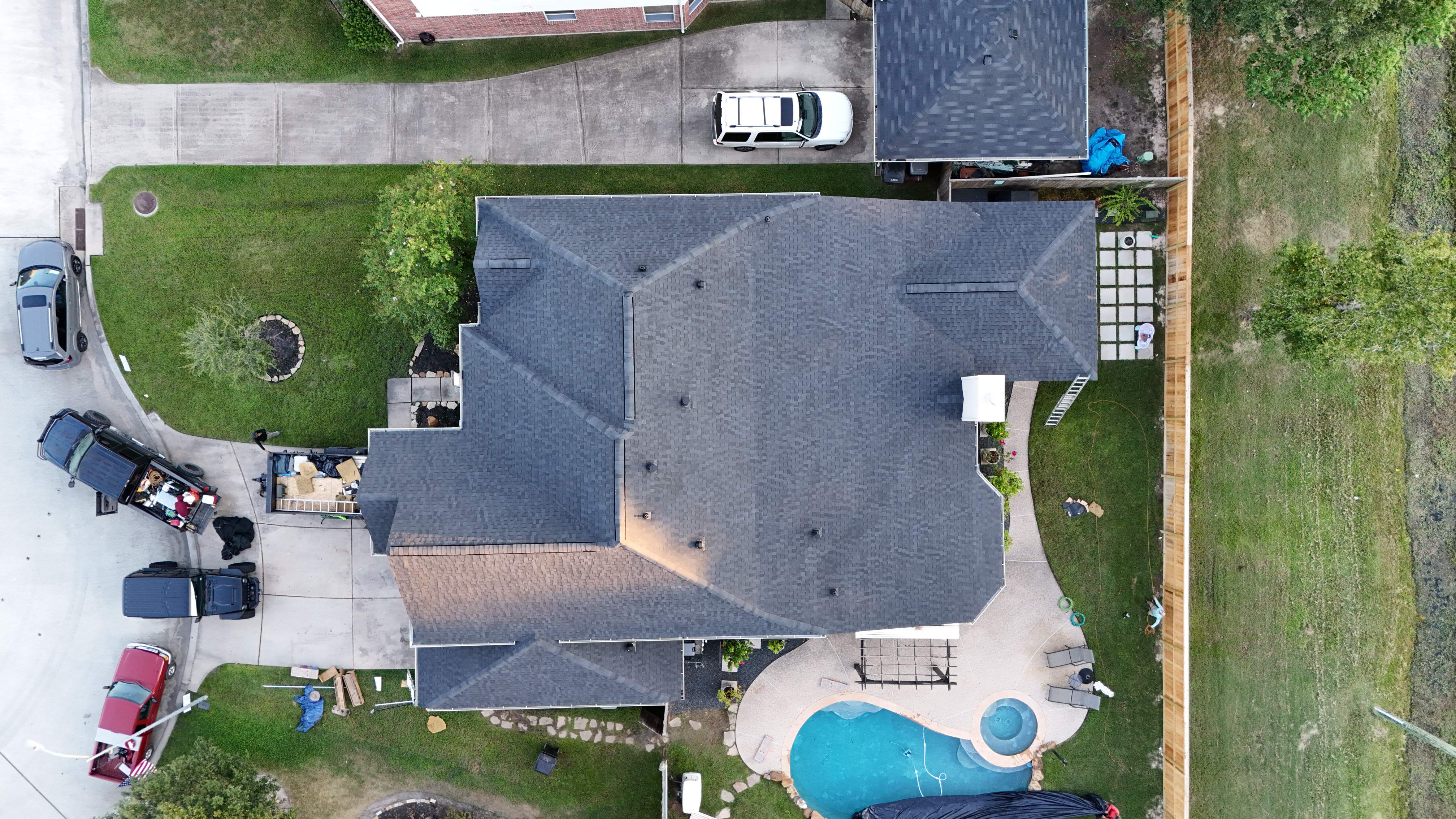 Poolside Home Roof Replacement — Spring, TX by PL Roofing & SB Roofing, LLC.