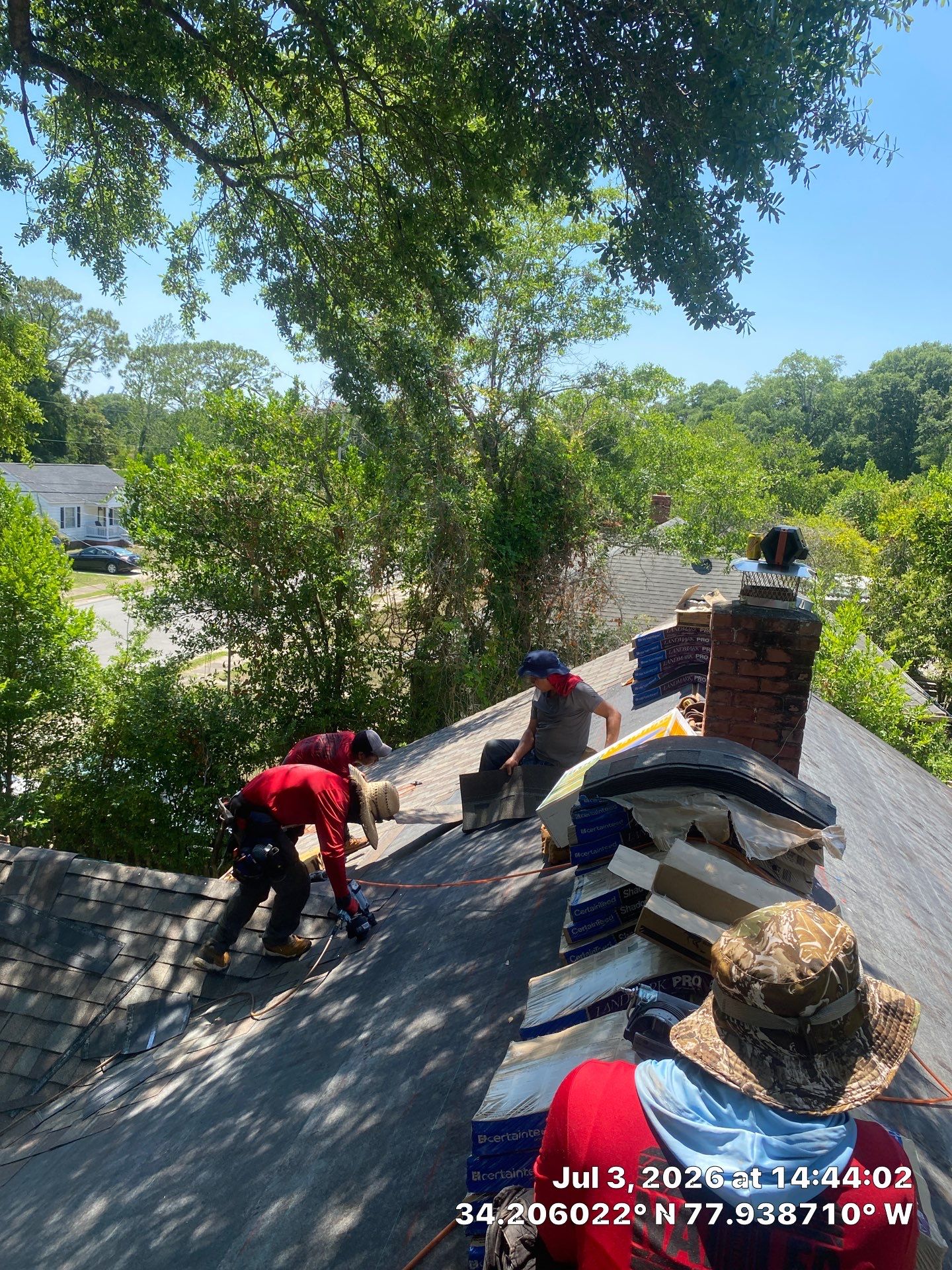 Roof Replacement Using CertainTeed Landmark Pro Shingles in Wilmington NC by RGR Construction and Roofing, LLC