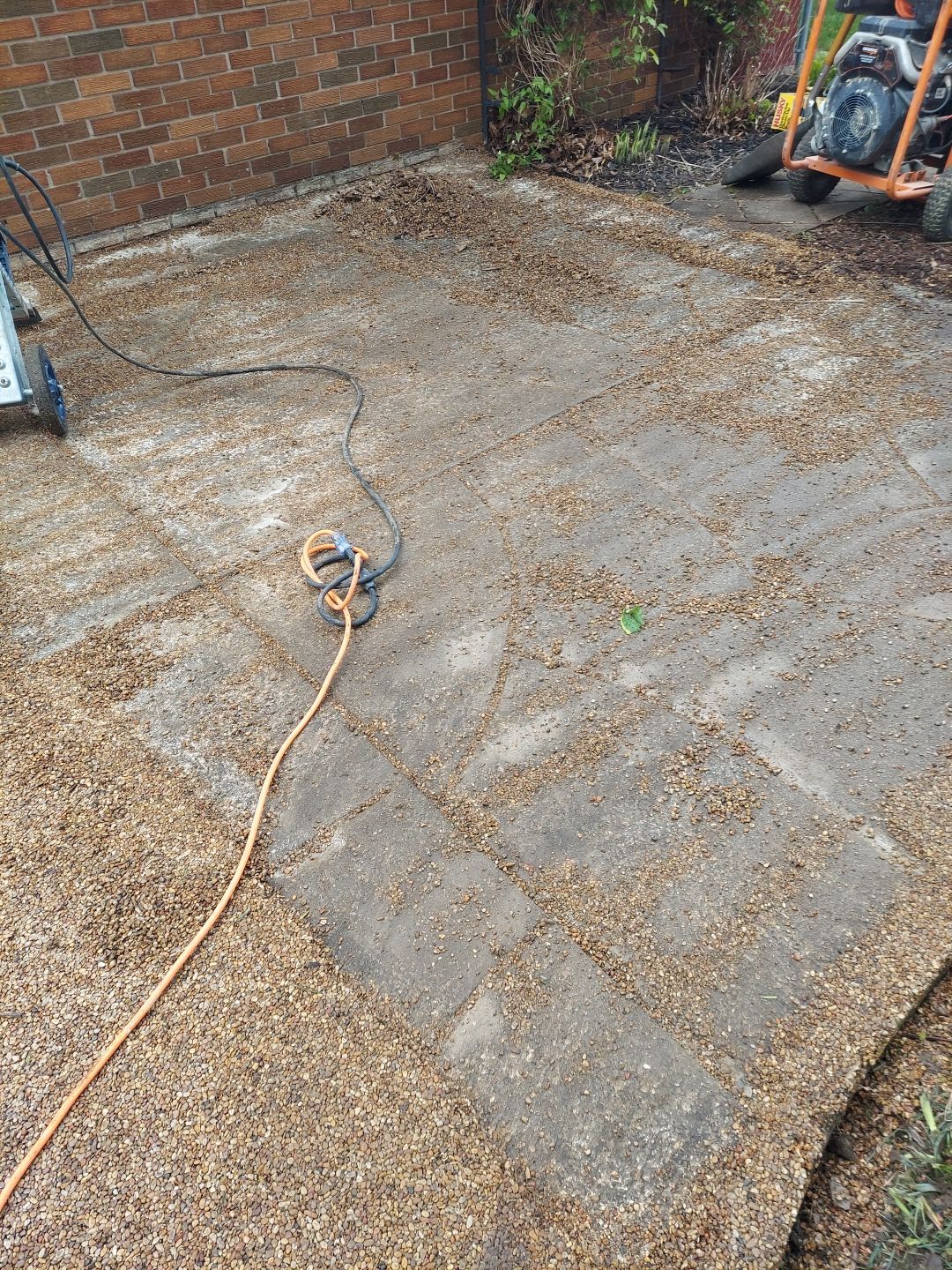 Patio with Stone Removal (Chestnut) - Struthers, OH by Alexander Concrete Coatings