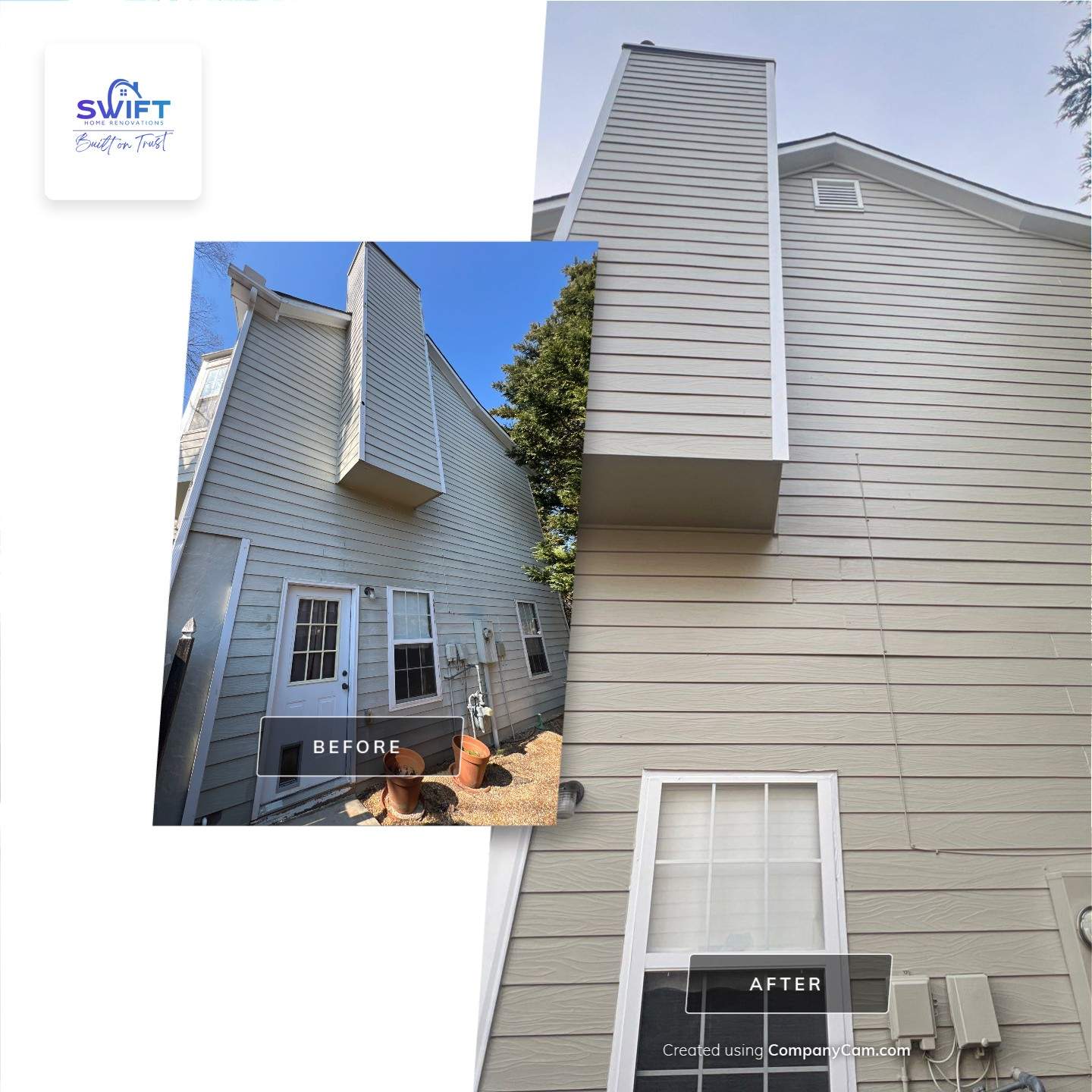 Exterior Residential Painting and Deck Staining in Kennesaw, Georgia by Swift Home Renovations