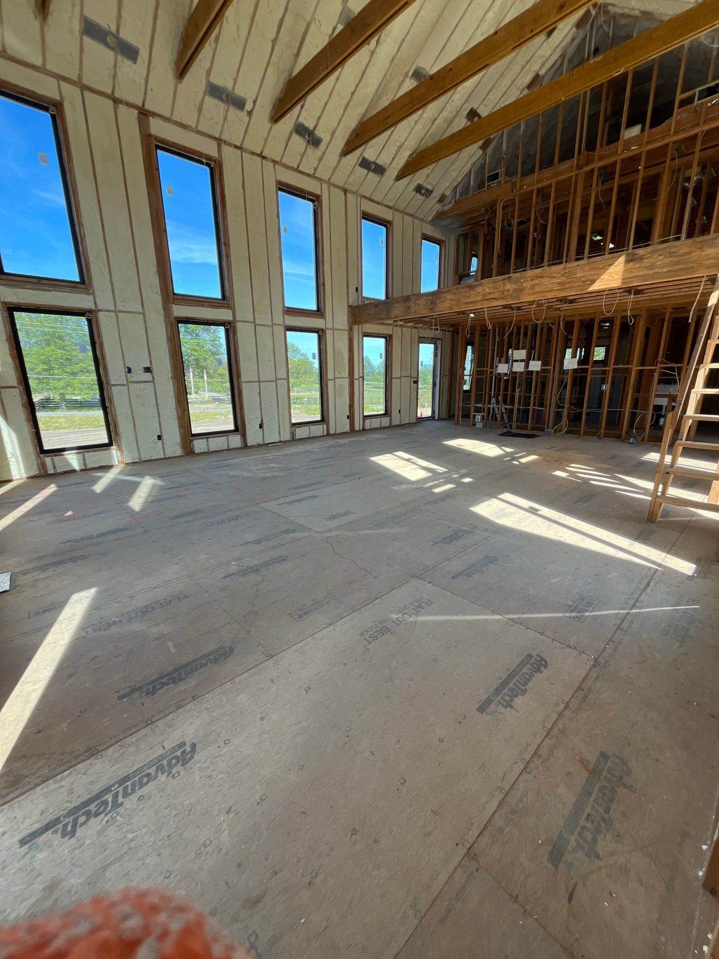New Home Construction using open cell spray foam by NYS Foam & Energy