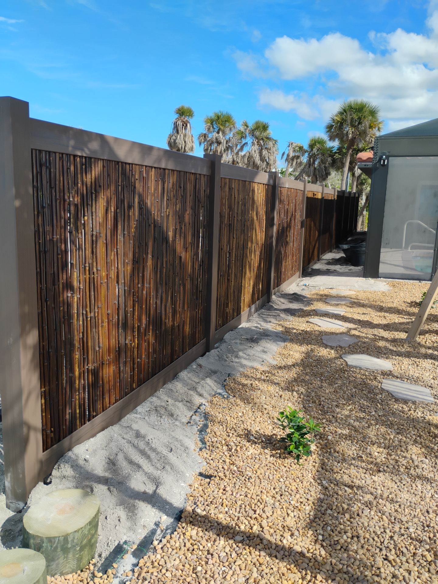 Custom Bamboo Vinyl Fence in Manasota Key by True Fence LLC