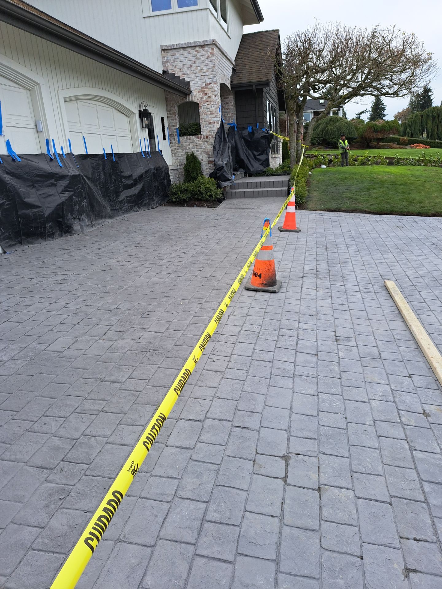 John | Stamped Concrete Driveway Makeover by Jireh Asphalt & Concrete Inc 