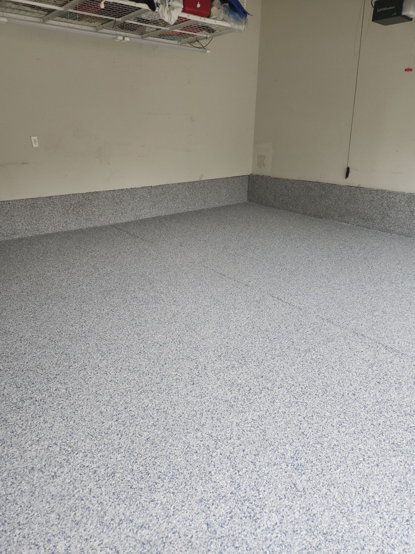 Hillsborough Township Garage Floor Coating with Multi-Colored Polyaspartic Flake by Spectrum Painting, LLC