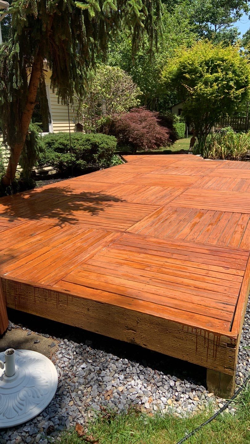 Deck Refinishing Using Powerwasher by A1 NERDY HOMES LLC