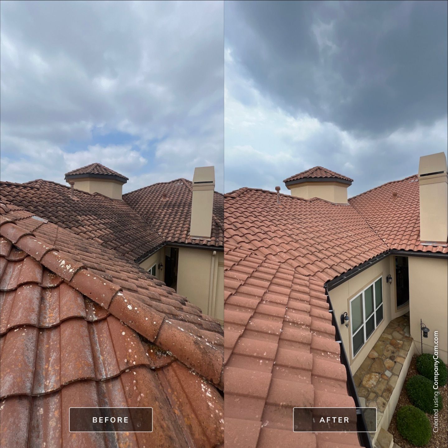 Tile Roof Wash Project in Boerne by Bright Choice