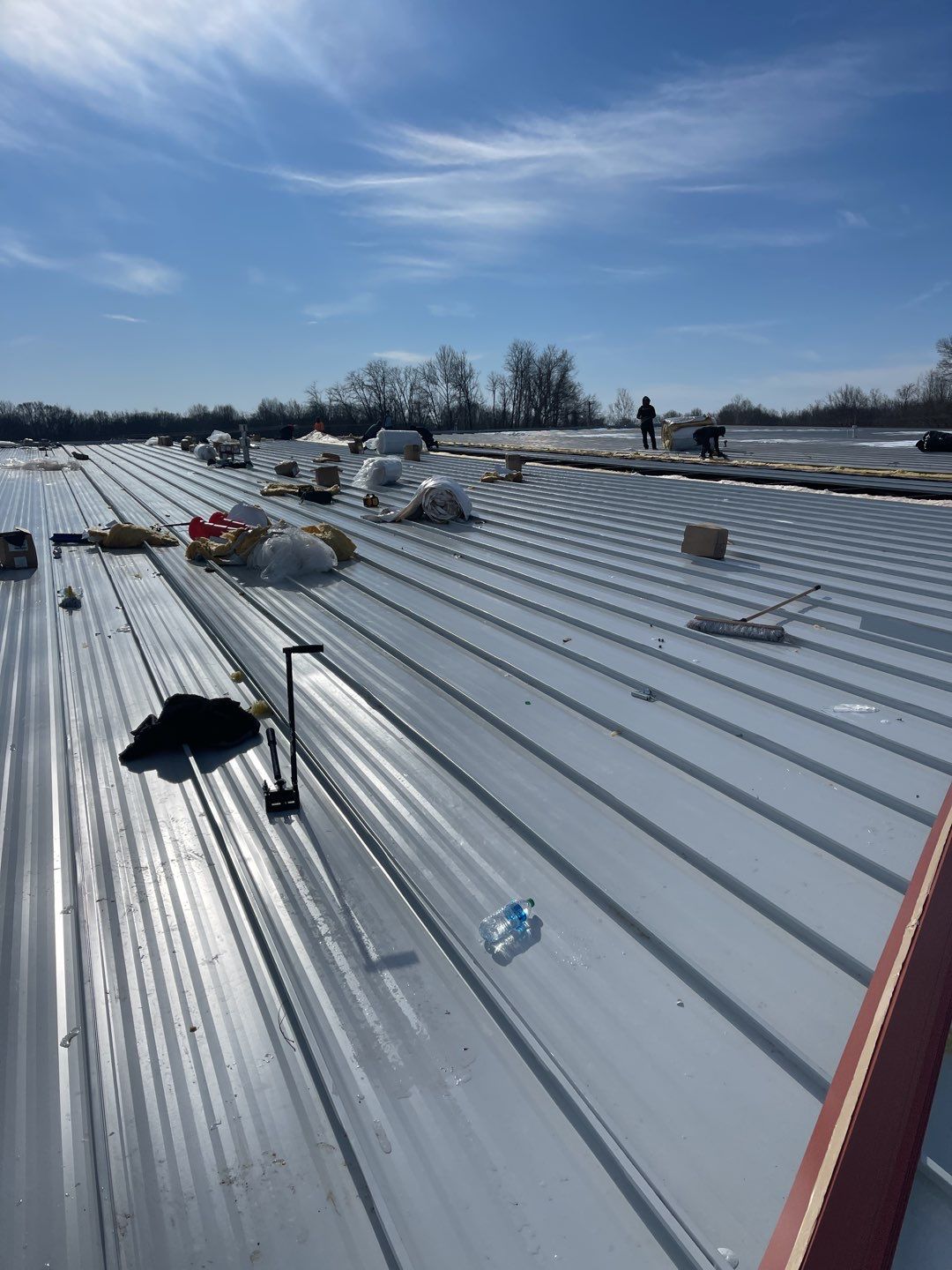 Commercial Roofing Installation using 24 Guage Double Lock Standing Seam by Legacy Roofing & Solar