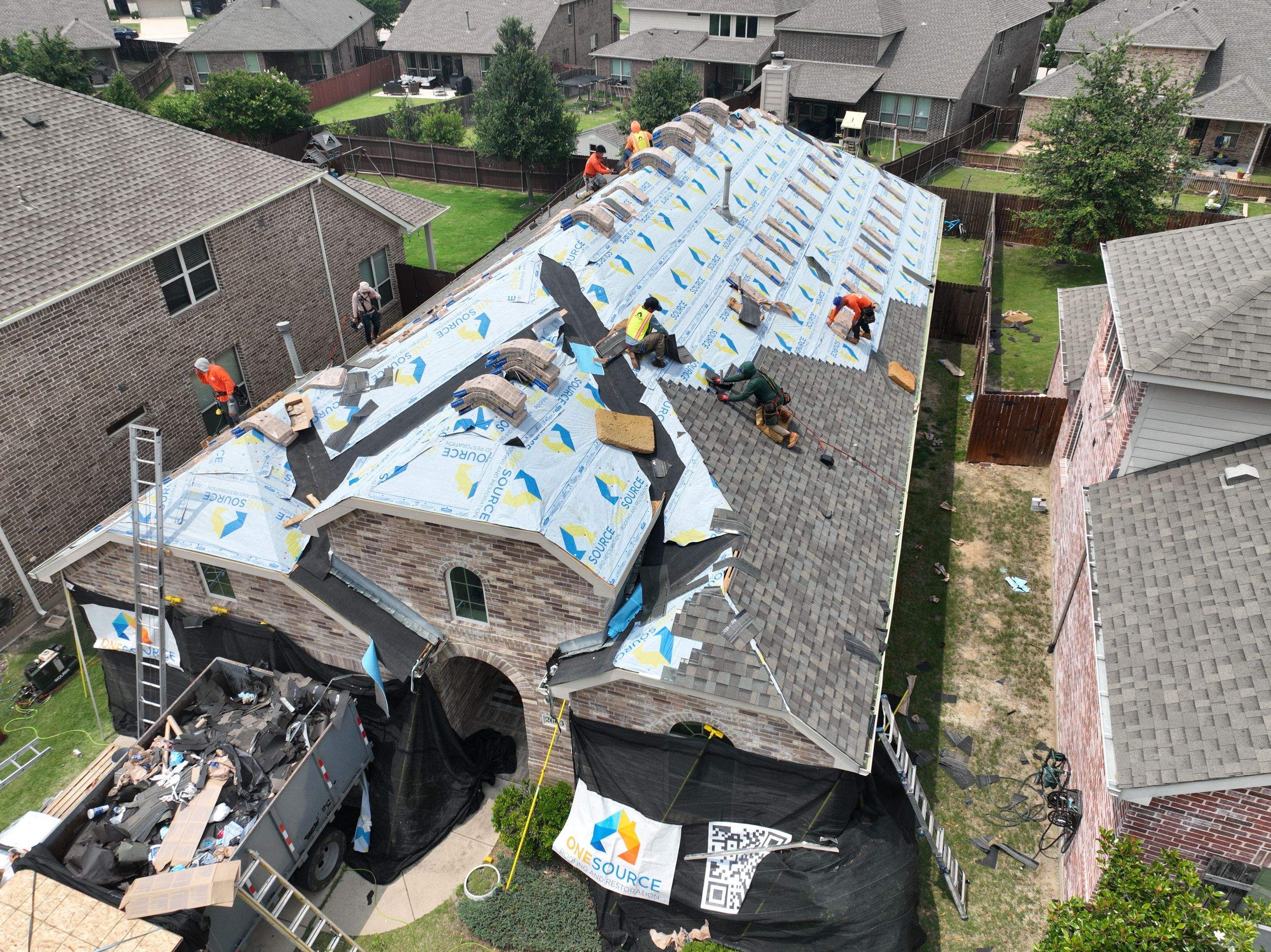 Residential Roofing Installation using CertainTeed Landmark MaxDef Weathered Wood by OneSource Roofing and Restoration