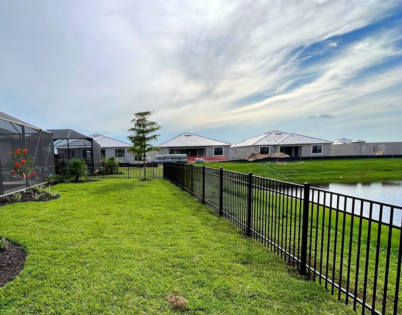 Aluminum Fence Installation using Black 3 Rail Aluminum Fence by Asap fence and gates, LLC