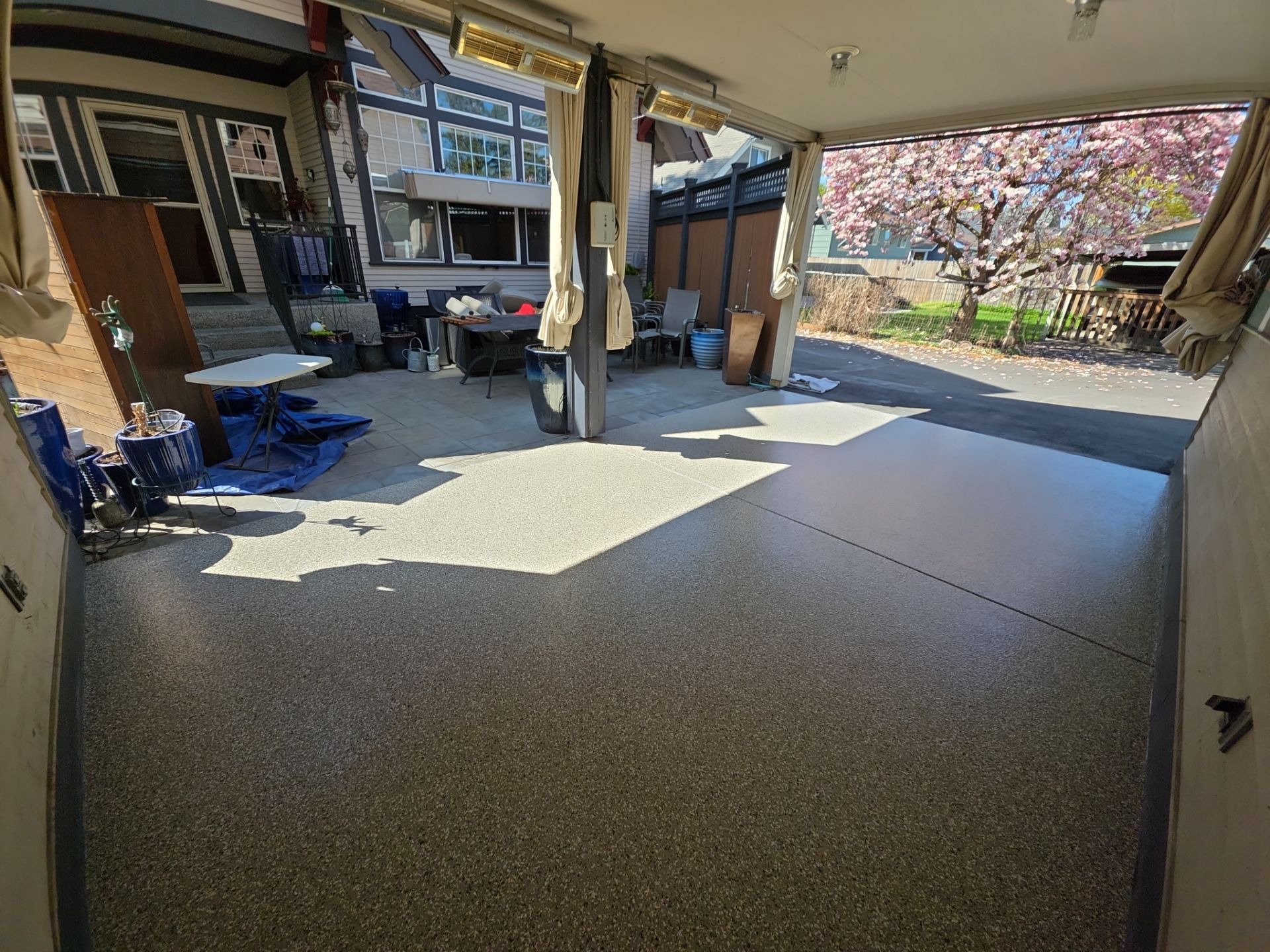 Patio Transformation using Pebble Beach by Croc Coatings, LLC