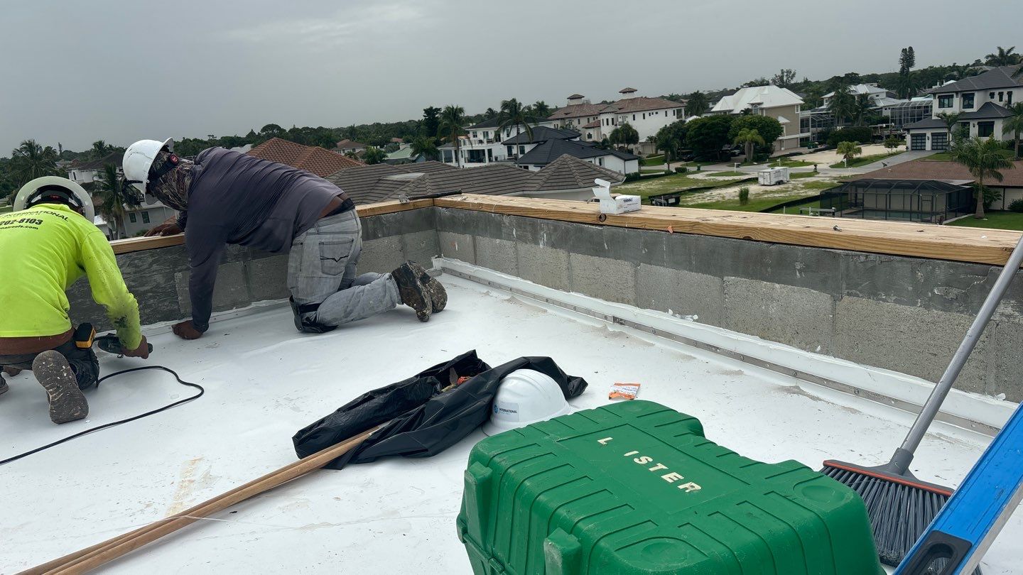 Residential Install of Flat TPO by International Roofing