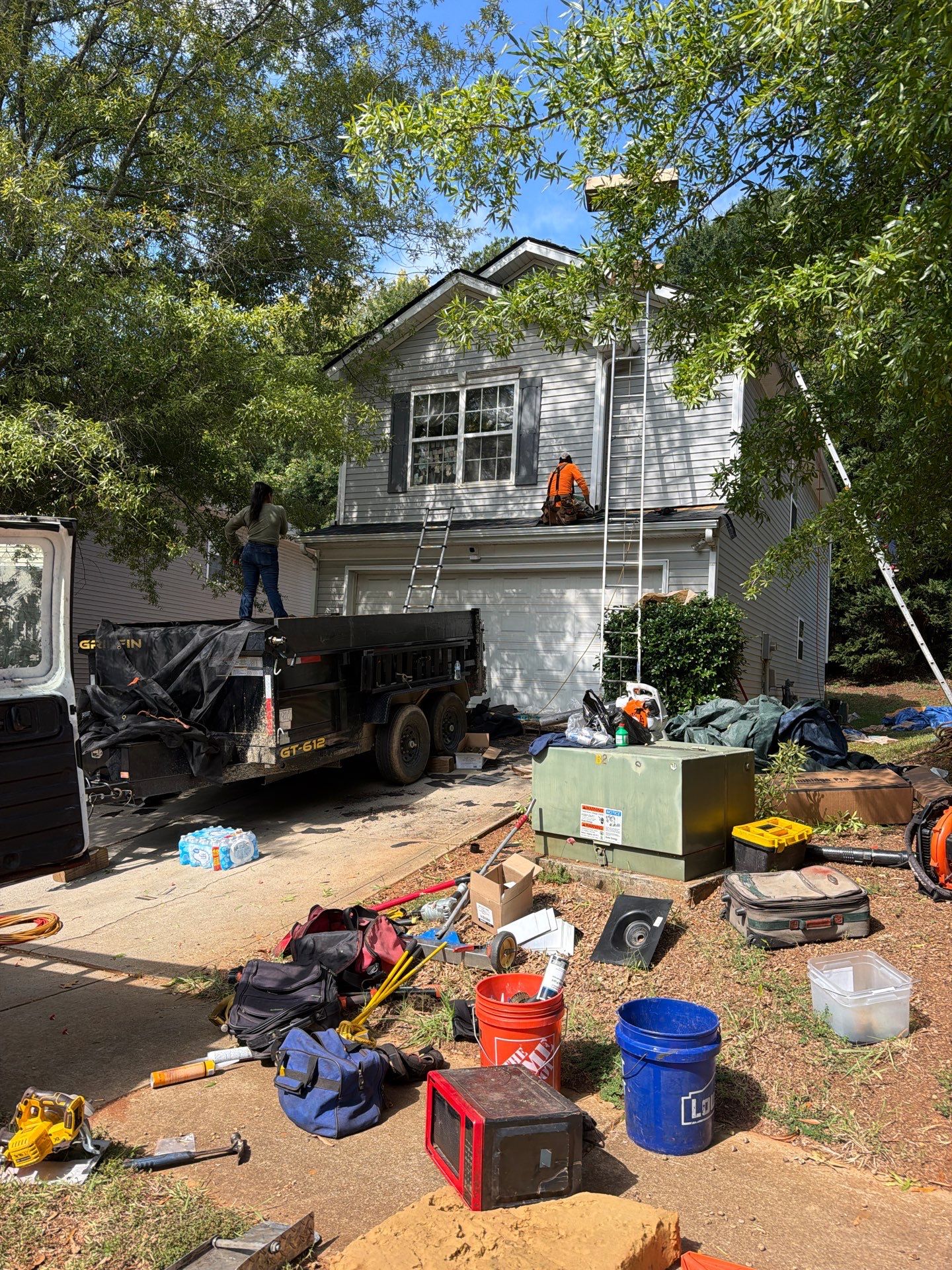 Roof and gutter replacement by hail and wind damage by Just Brilliant Restoration JBR