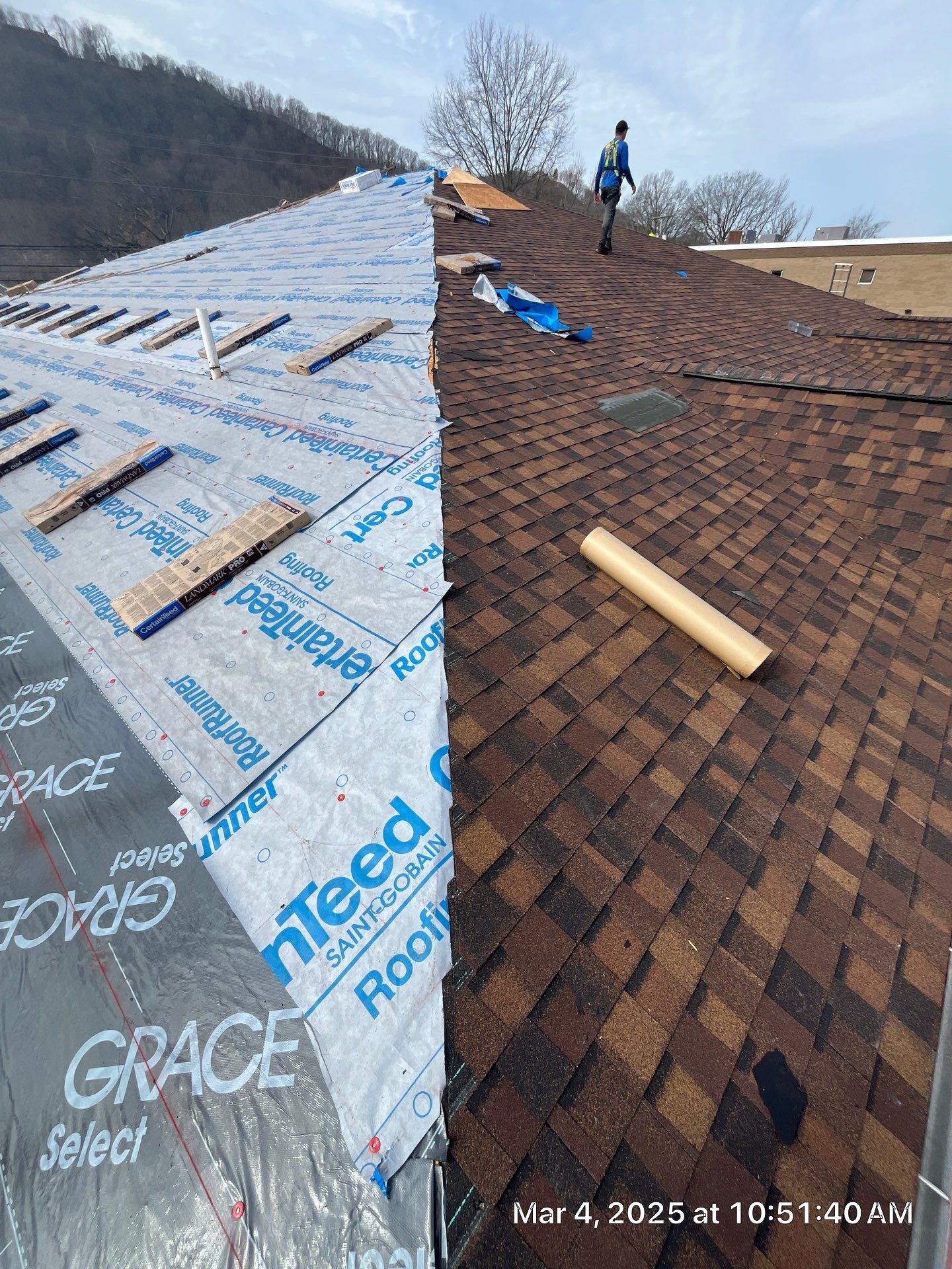 Commercial Roofing Installation using Certainteed Landmark Pro Shingles by Fahey Roofing + Contracting