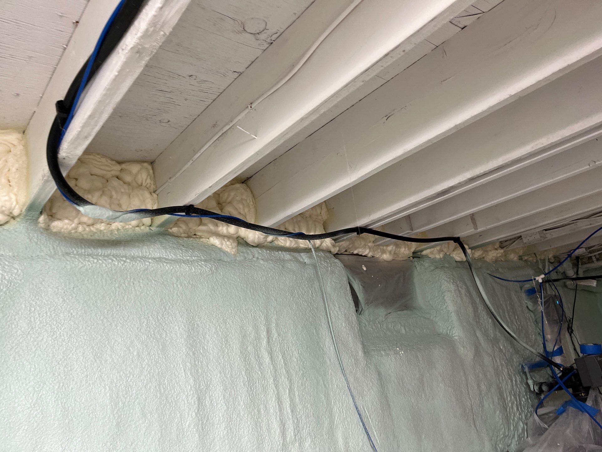 Basement Exterior Walls using Closed Cell Spray Foam by NYS Foam & Energy