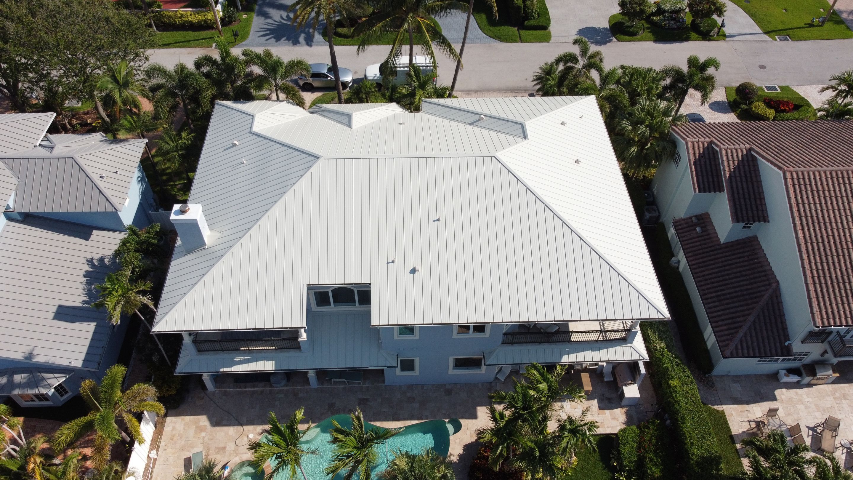 Residential Roofing Installation using 1" Nail strip metal roof by BLUES BROTHERS CONSTRUCTION CORP