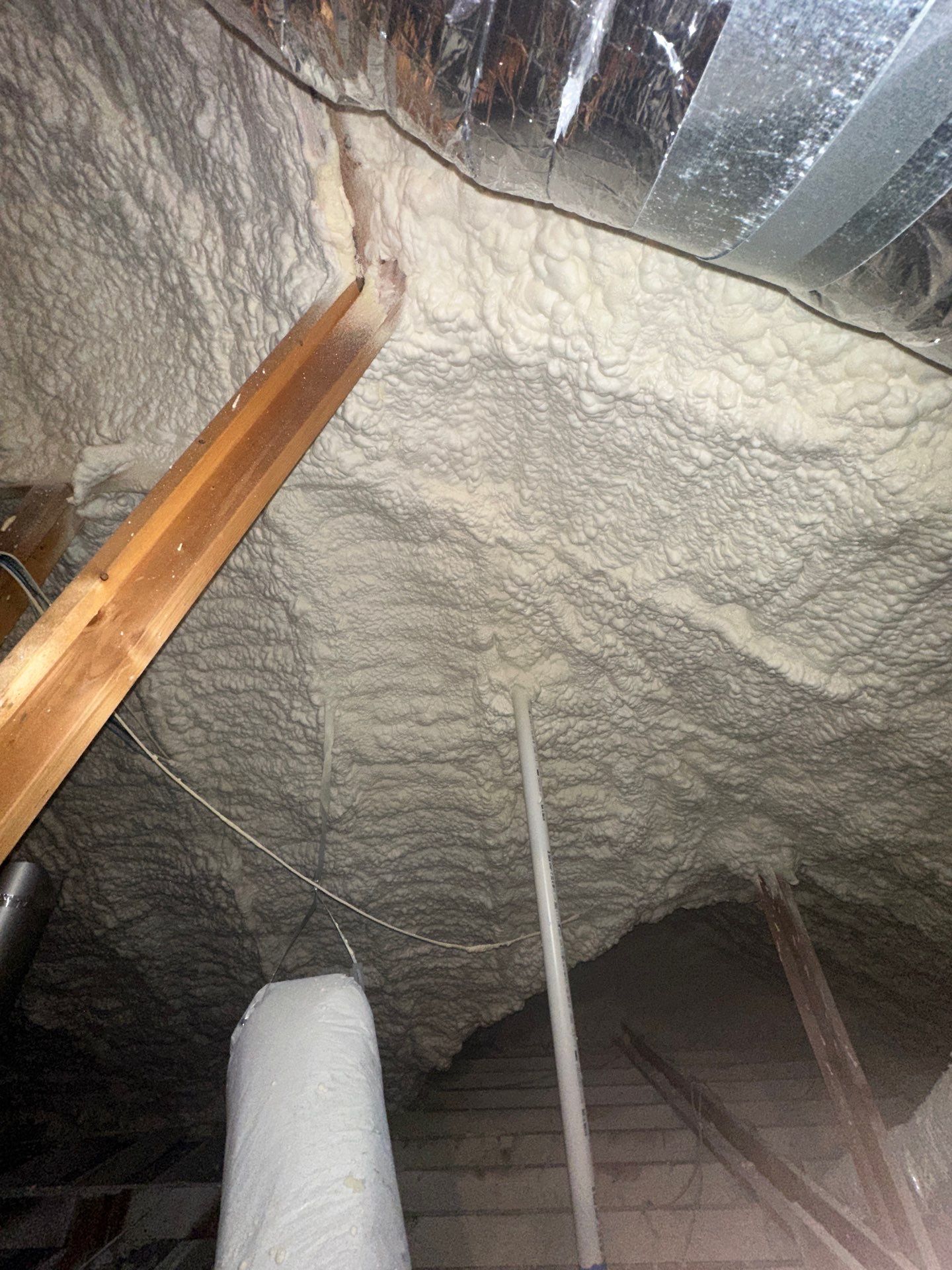 Spray foam insulation removal & re spray by Apex Insulation Solutions