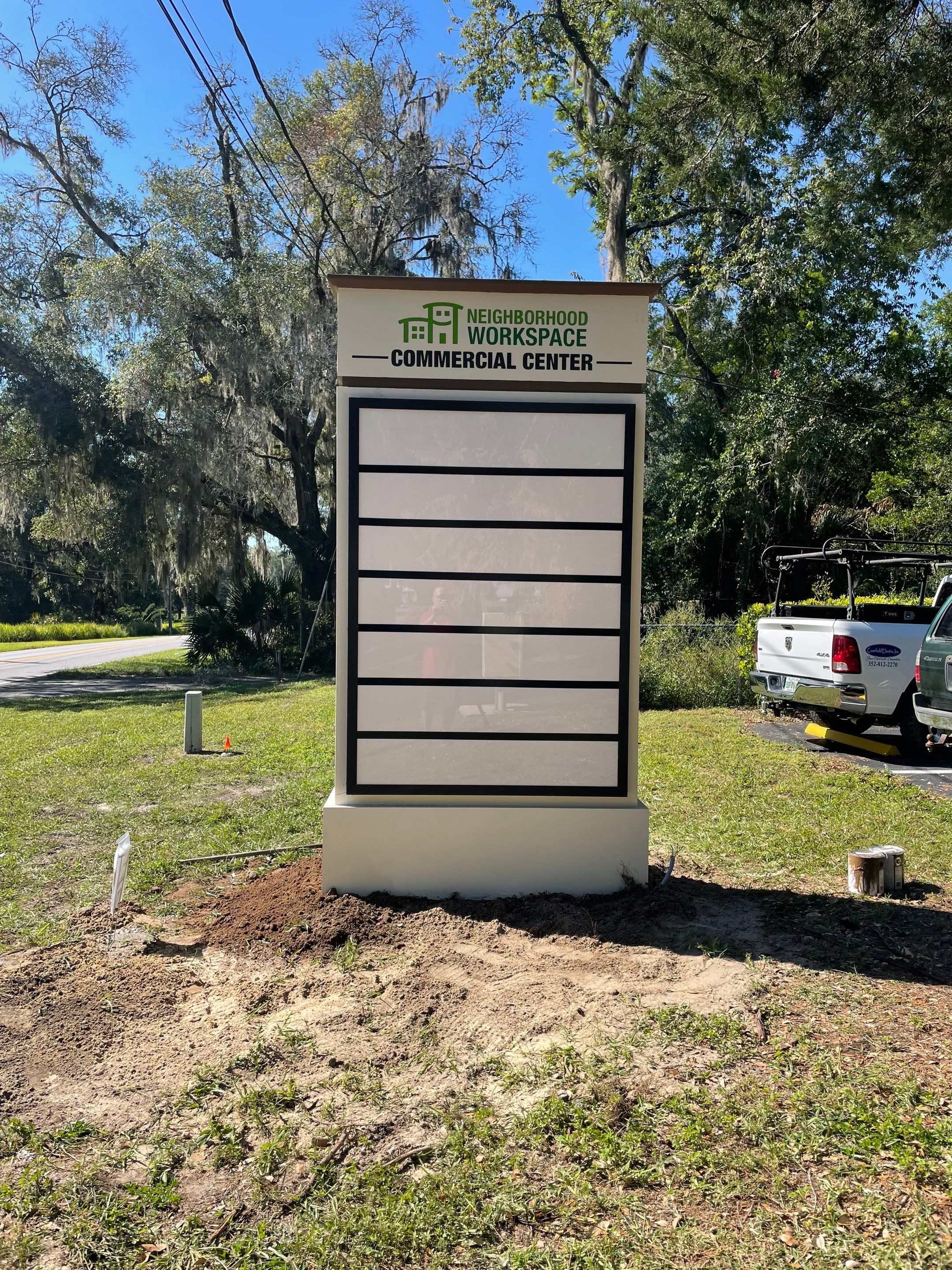Monument Sign for Neighborhood Workspace by SignCrafters