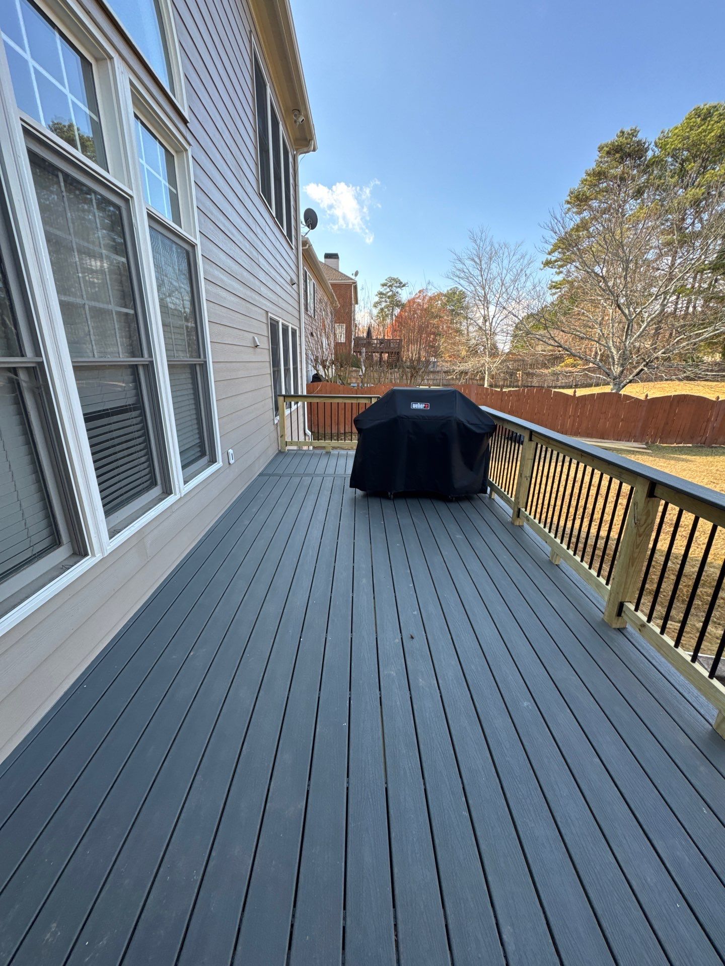Custom Composite Deck and Covered Gabled Porch in Marietta by Swift Home Renovations
