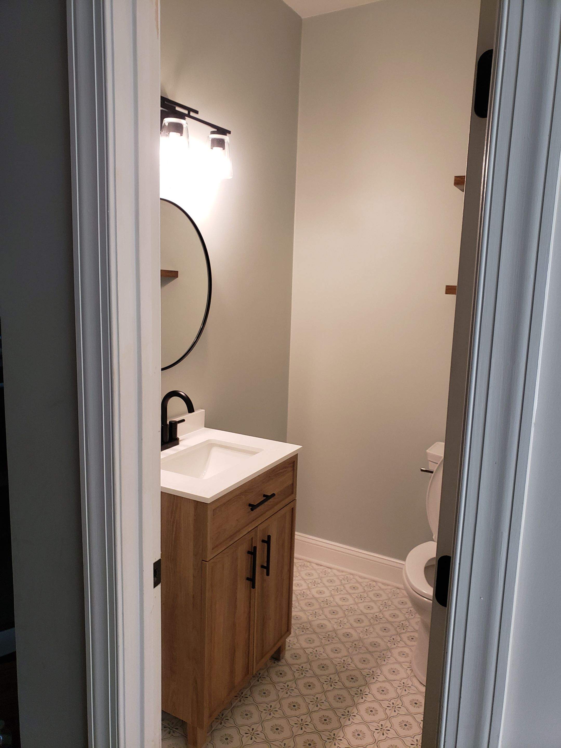 Stunning Powder Bath Makeover by A Step Above Handy LLC 